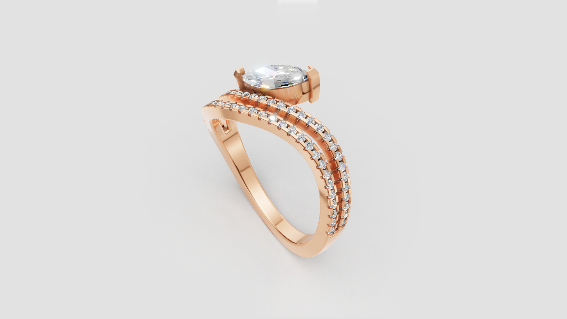🌸 Marquise Bypass Diamond Ring | 2.50g 14K Rose Gold | DS IMPEX Signature