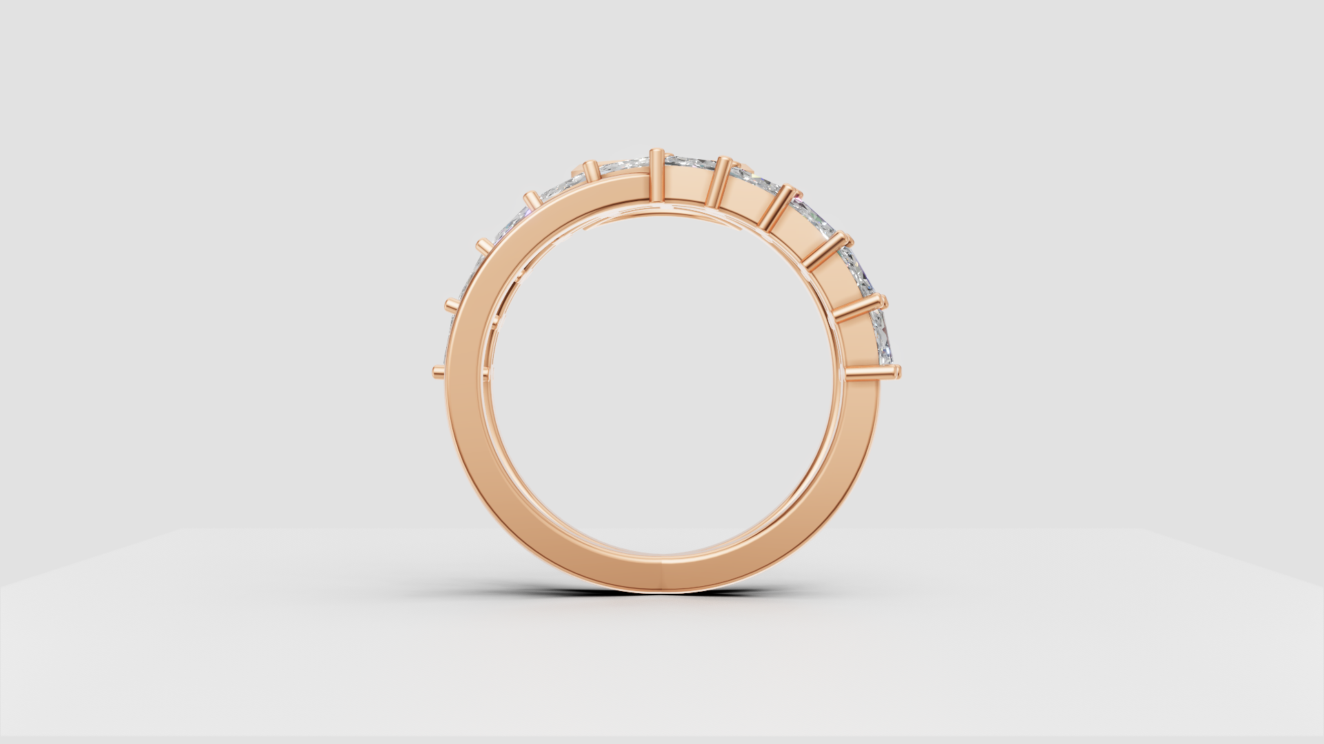 💎 Marquise Cut Diamond Ring with Side Accent Band | 3.50g 14K Rose Gold | DS IMPEX