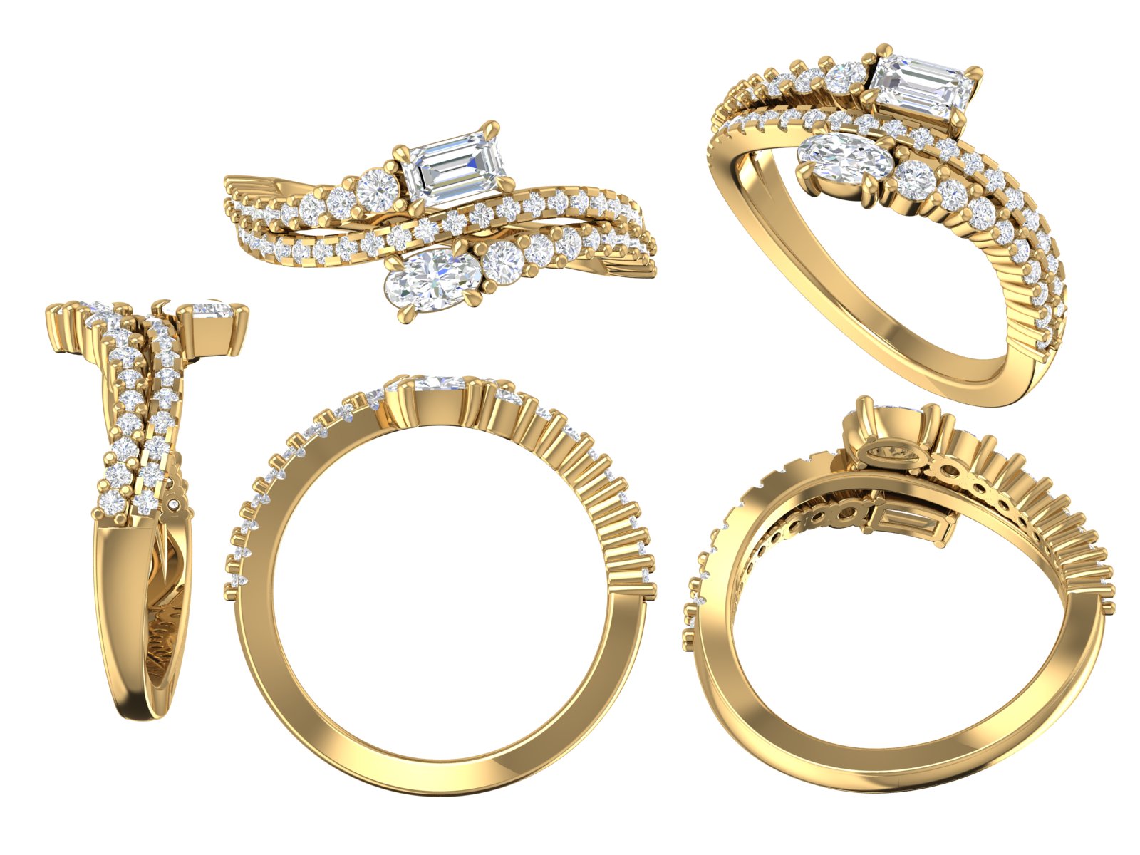 💎 Dual-Stone Diamond Ring | 3.10g 14K Rose Gold | Modern Open Band Design | DS IMPEX