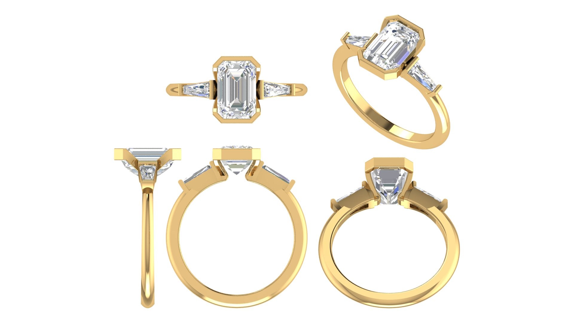 💎 Emerald Elegance – Radiant Cut Diamond Ring | DS IMPEX Signature