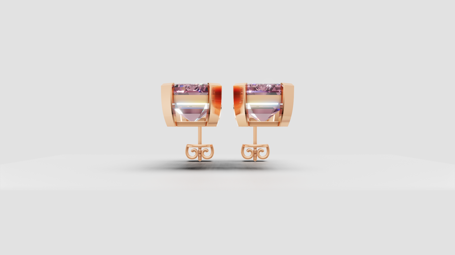 Emerald-Cut Blue Stone Drop Earrings | 14K Gold | DS IMPEX