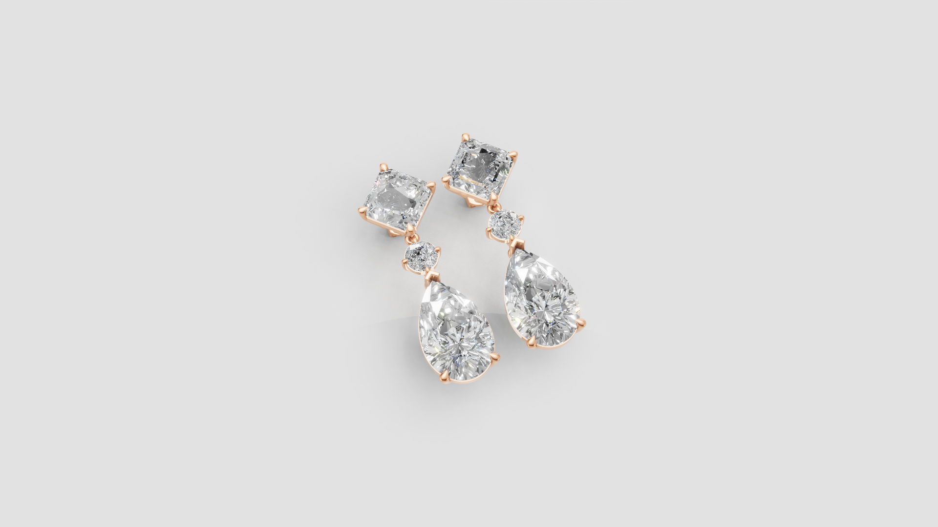 Trio-Cut Drop Earrings | 18K Gold | DS IMPEX