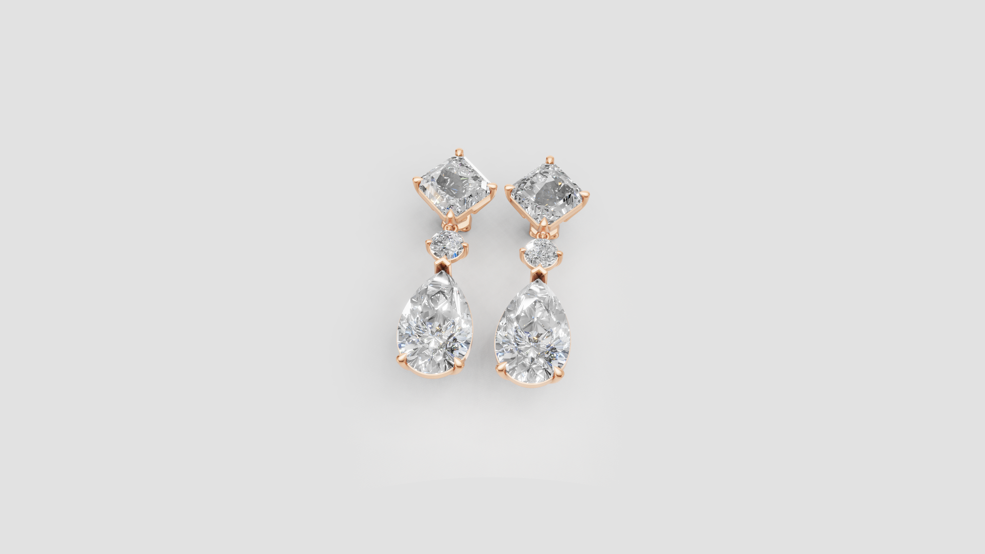 Trio-Cut Drop Earrings | 18K Gold | DS IMPEX