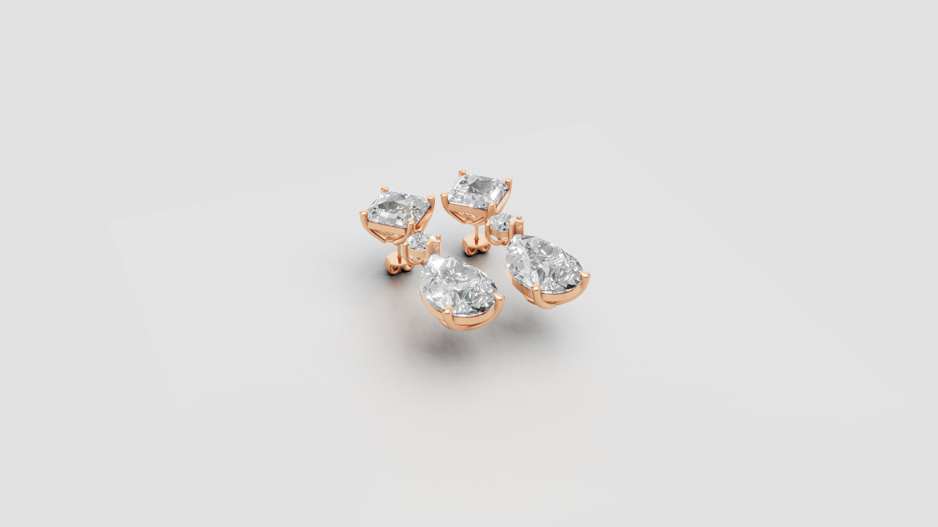 Trio-Cut Drop Earrings | 18K Gold | DS IMPEX