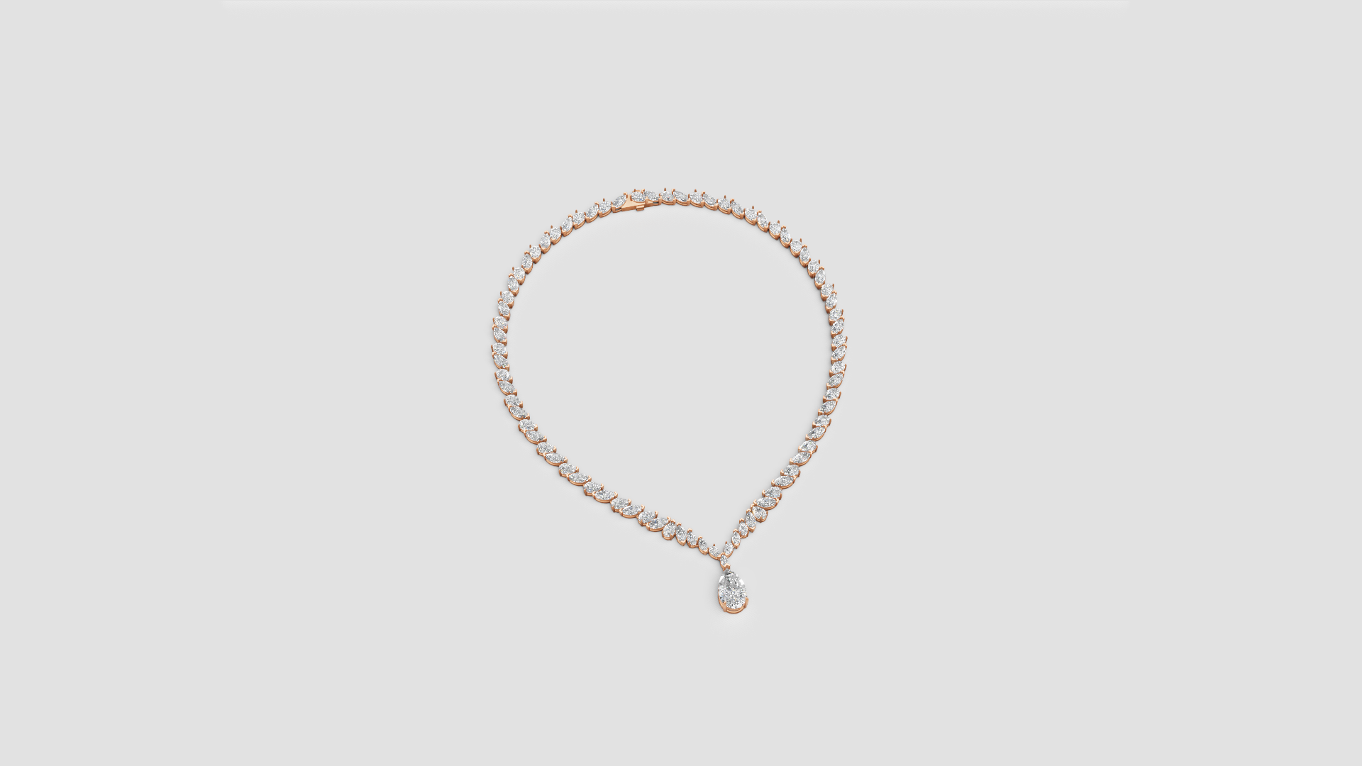 ✨ Golden Allure – Round Diamond Drop Necklace | DS IMPEX Signature