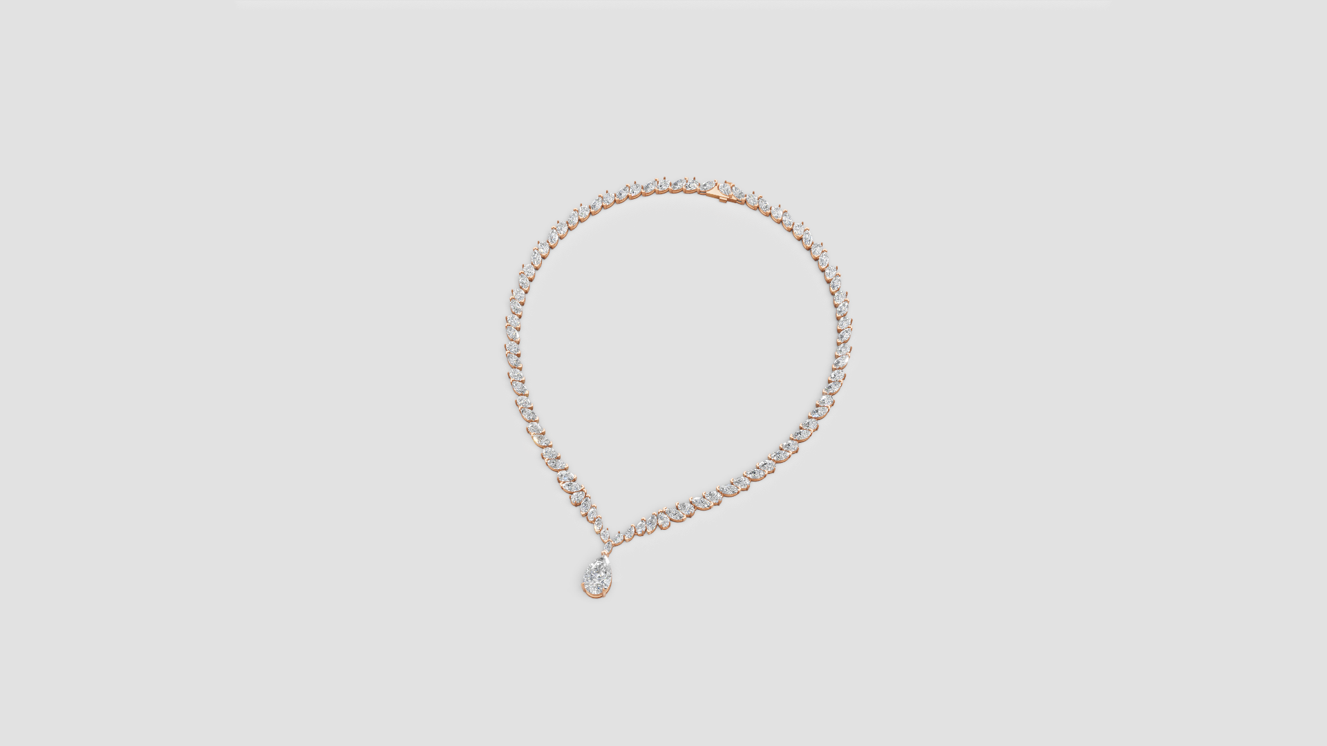 ✨ Golden Allure – Round Diamond Drop Necklace | DS IMPEX Signature