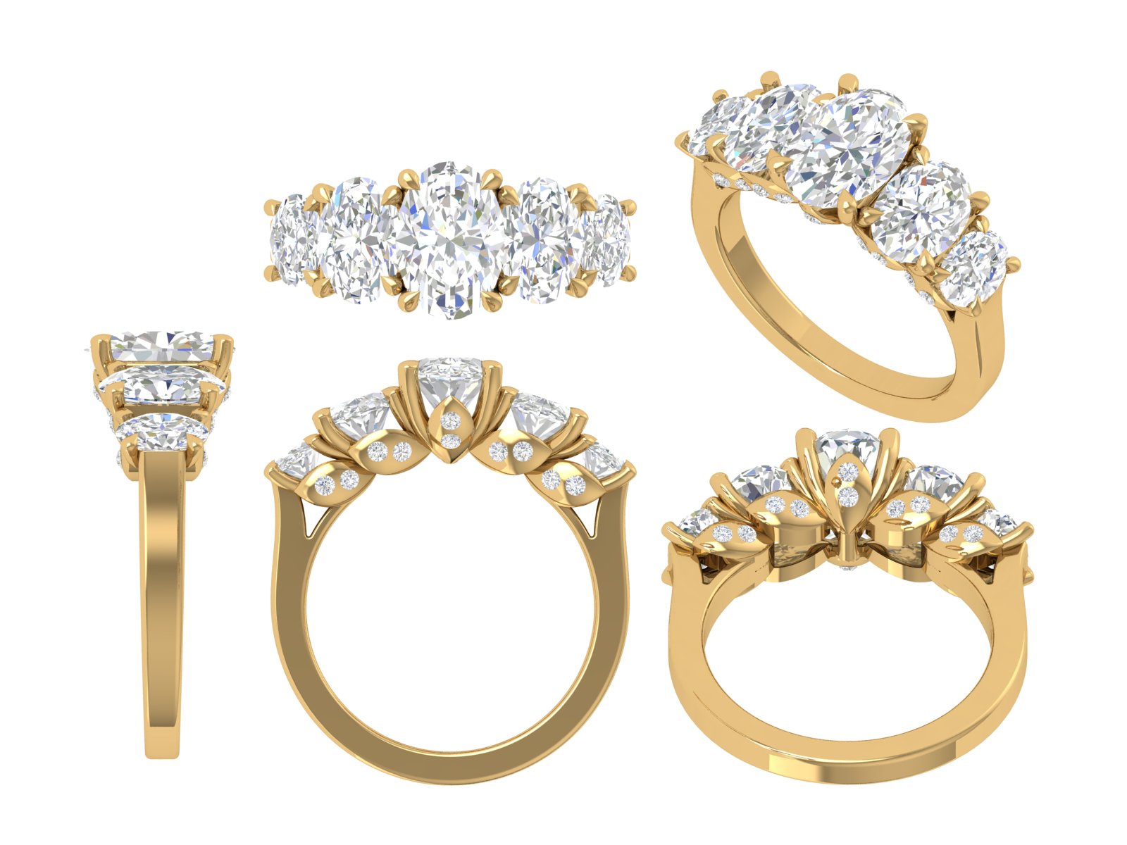 🌟 Trinity Brilliance – 4.50 Carat Three-Stone Diamond Ring | DS IMPEX Signature