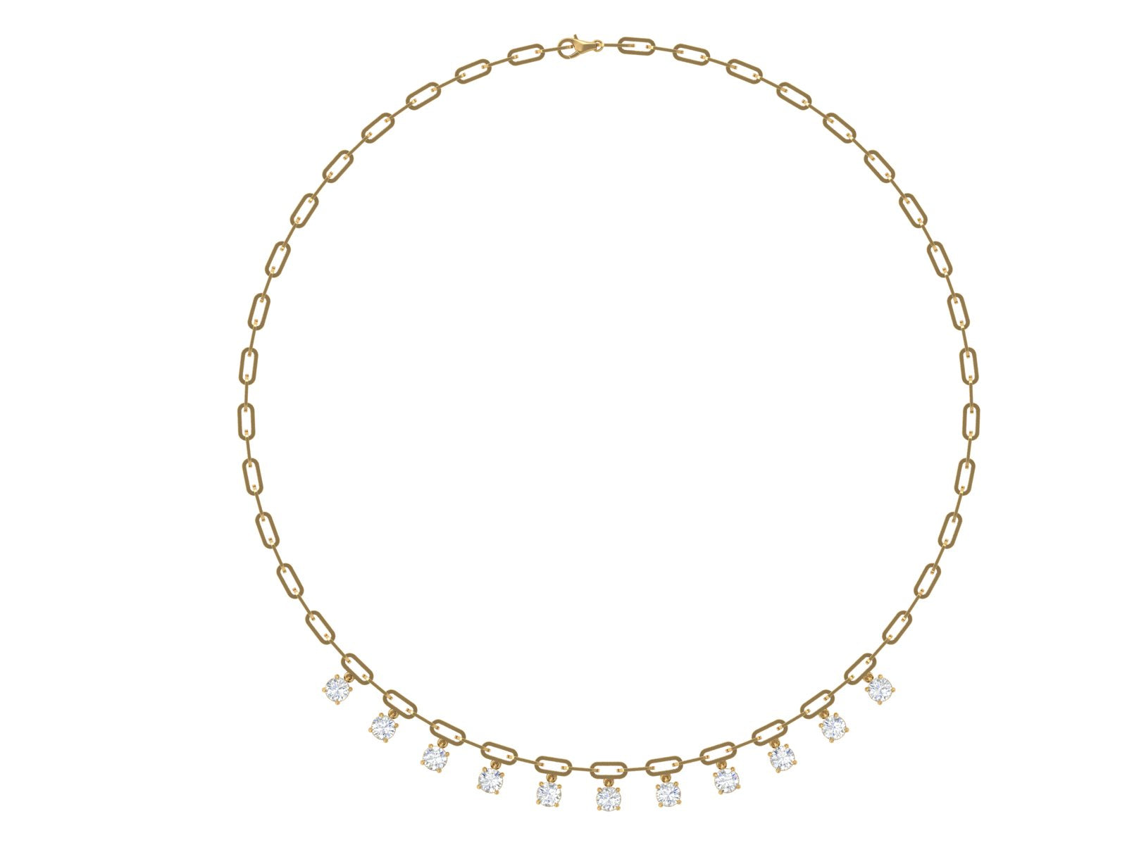 🌟 Sparkling Charm – Diamond Drop Link Necklace | DS IMPEX Signature