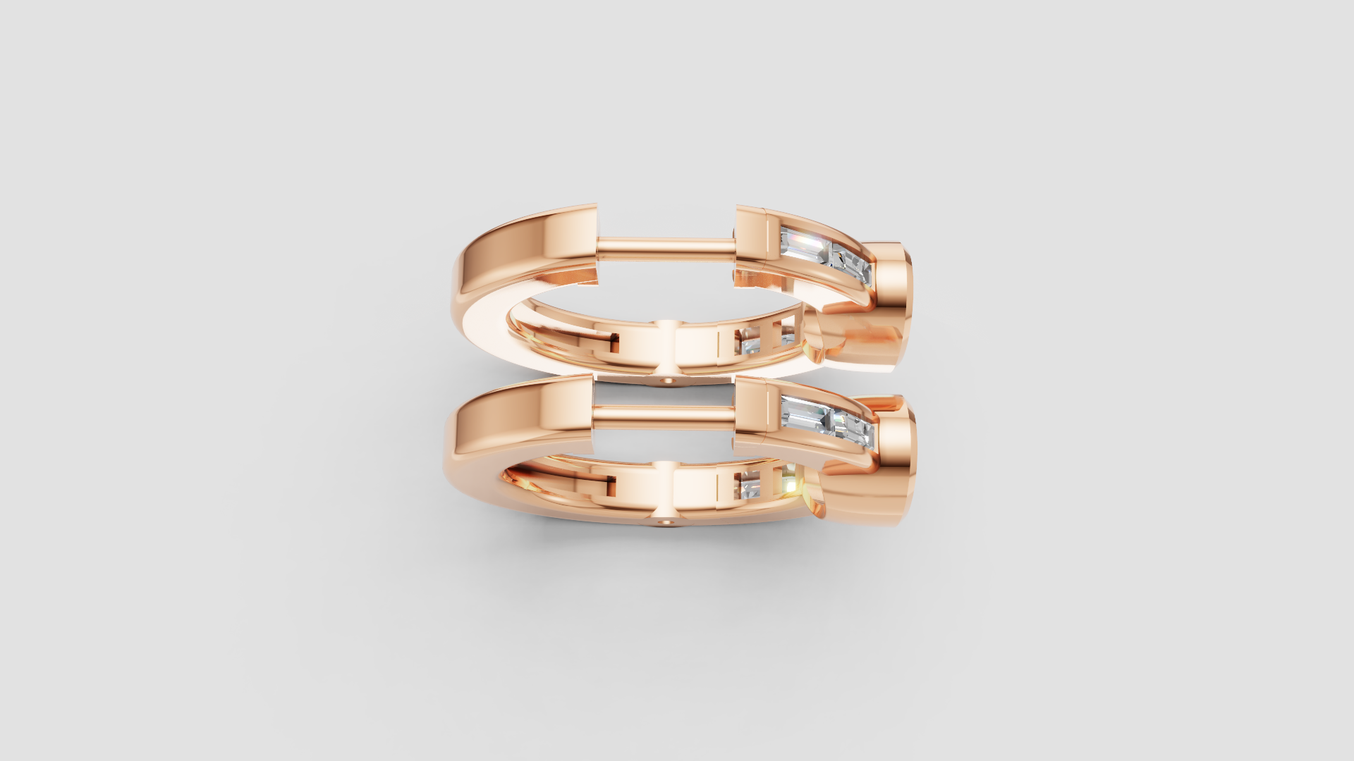 Bezel-Set Hoop Earrings | 18K Gold | DS IMPEX