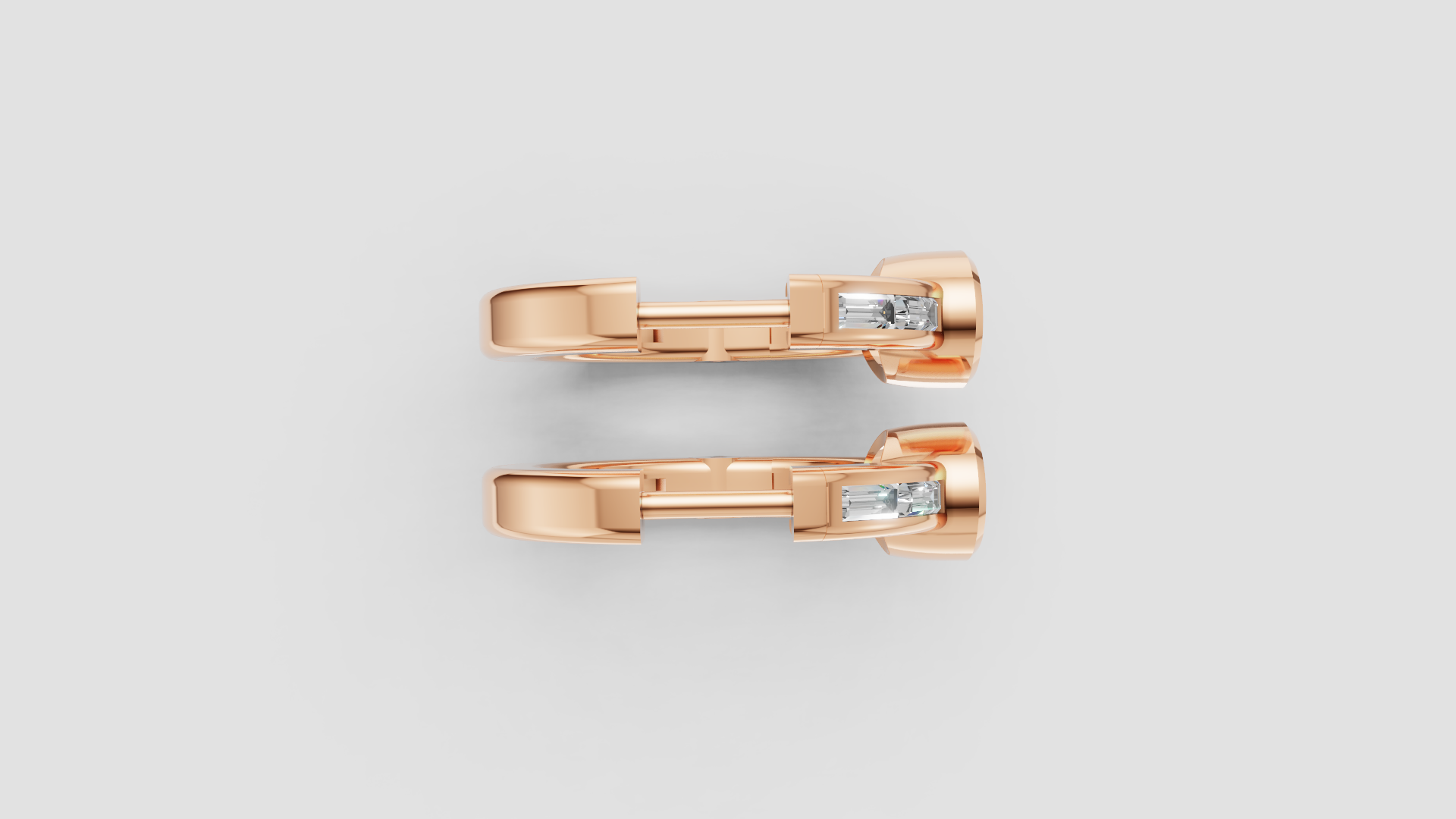 Bezel-Set Hoop Earrings | 18K Gold | DS IMPEX