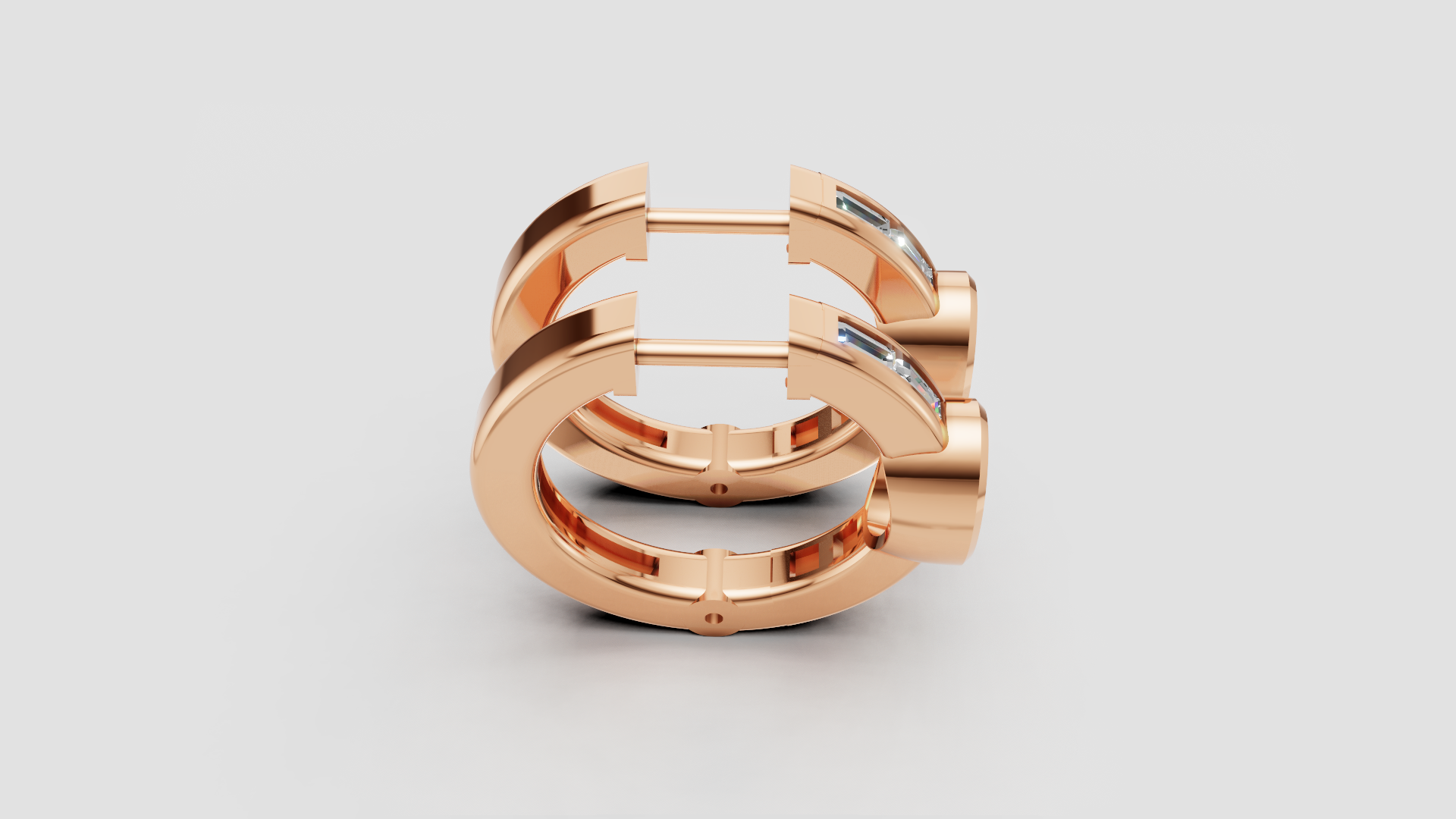 Bezel-Set Hoop Earrings | 18K Gold | DS IMPEX