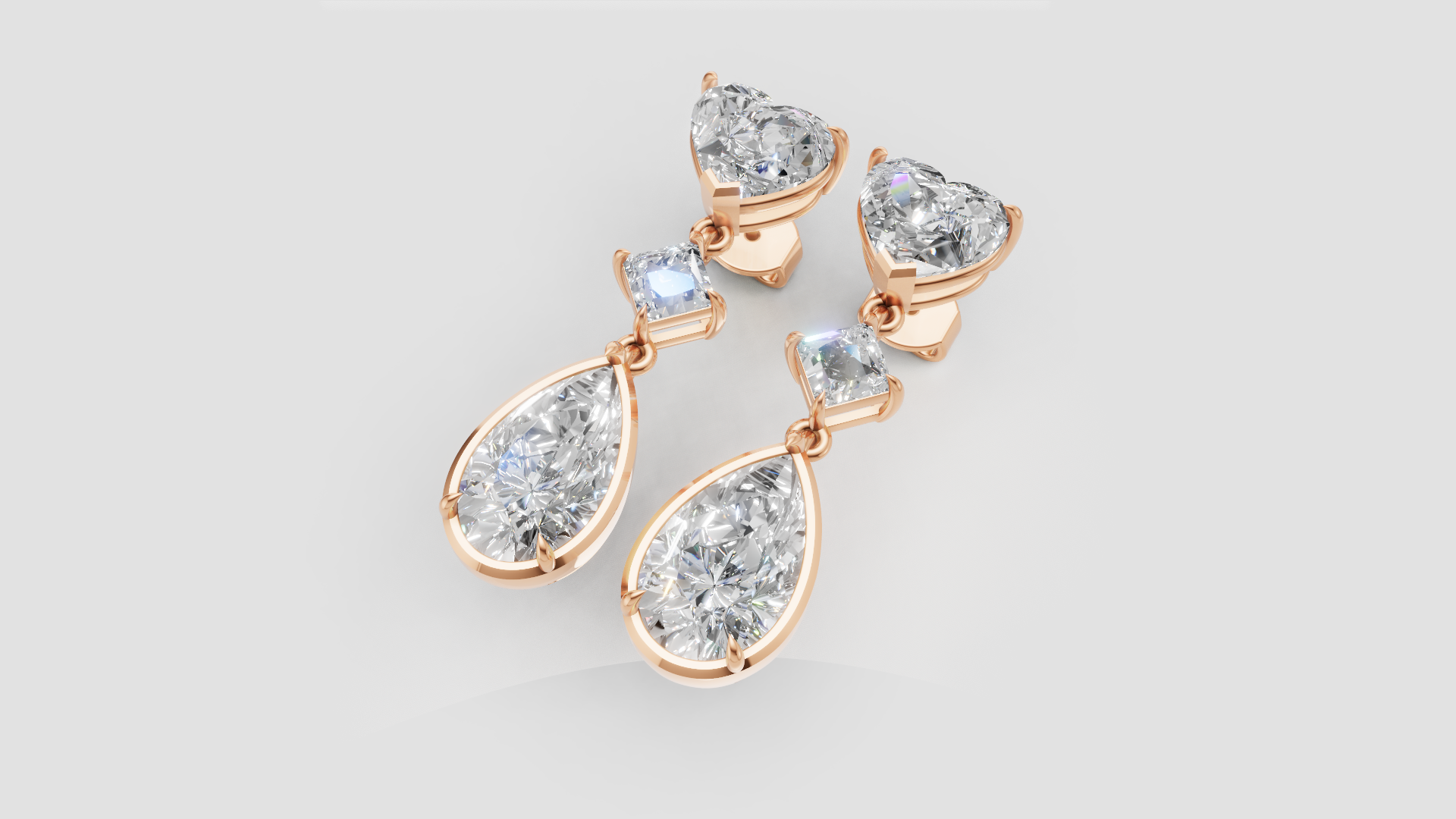 Pear Drop Dangle Earrings | 18K Gold | DS IMPEX