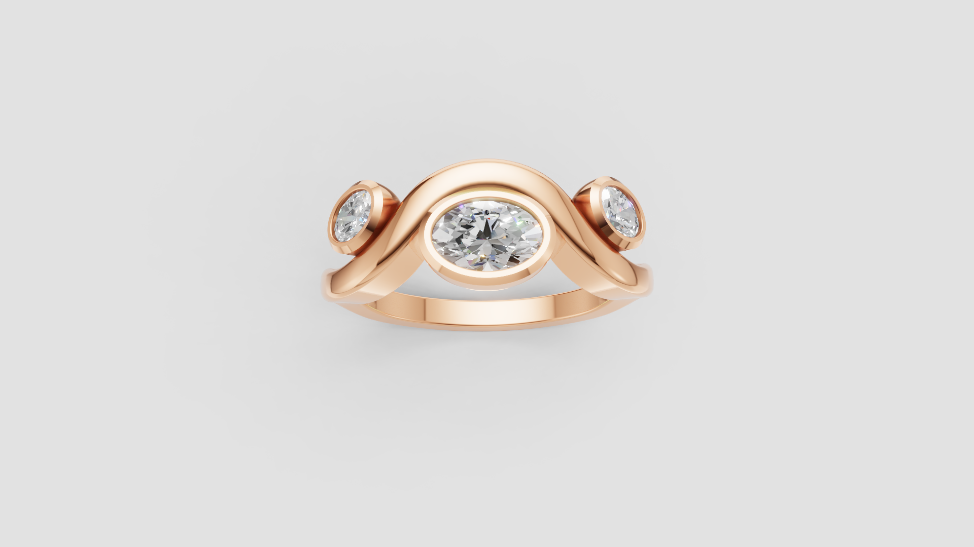 ✨ Swirl Bezel Diamond Ring – Artistic 18K Gold Design | DS IMPEX
