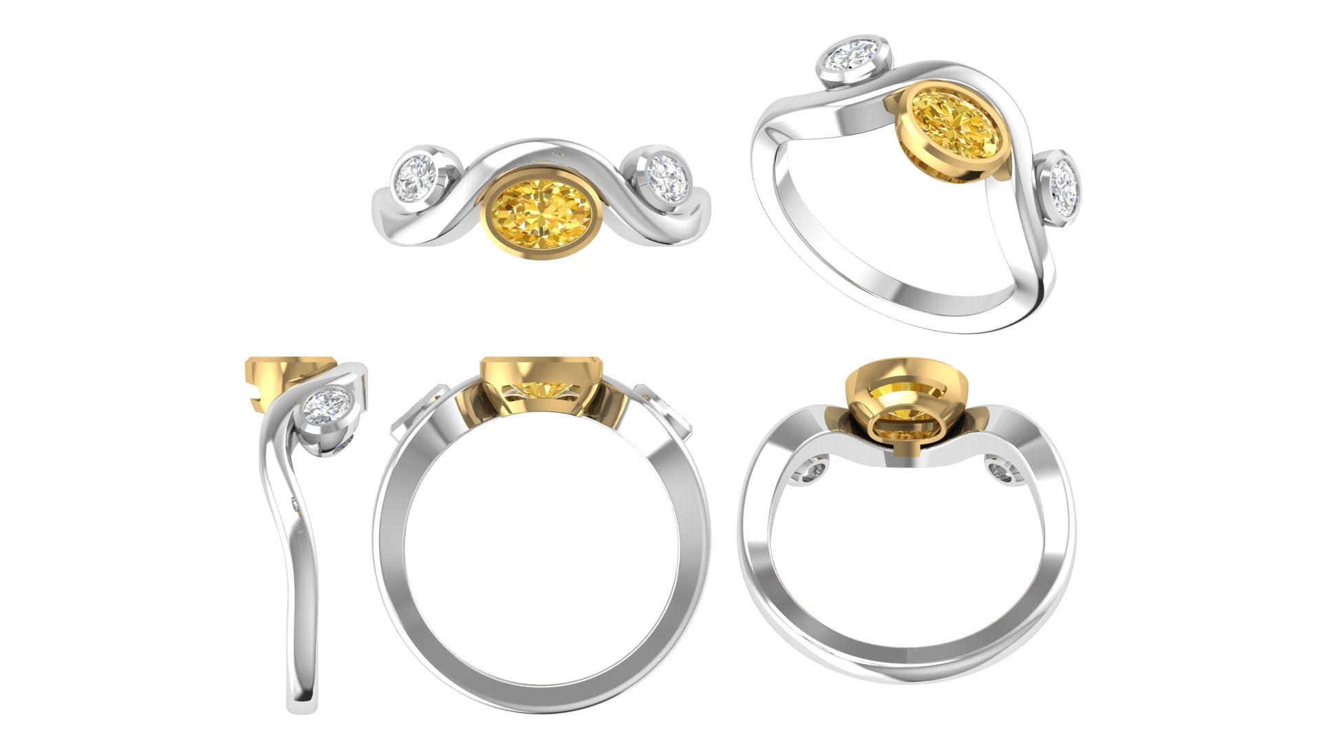 ✨ Swirl Bezel Diamond Ring – Artistic 18K Gold Design | DS IMPEX