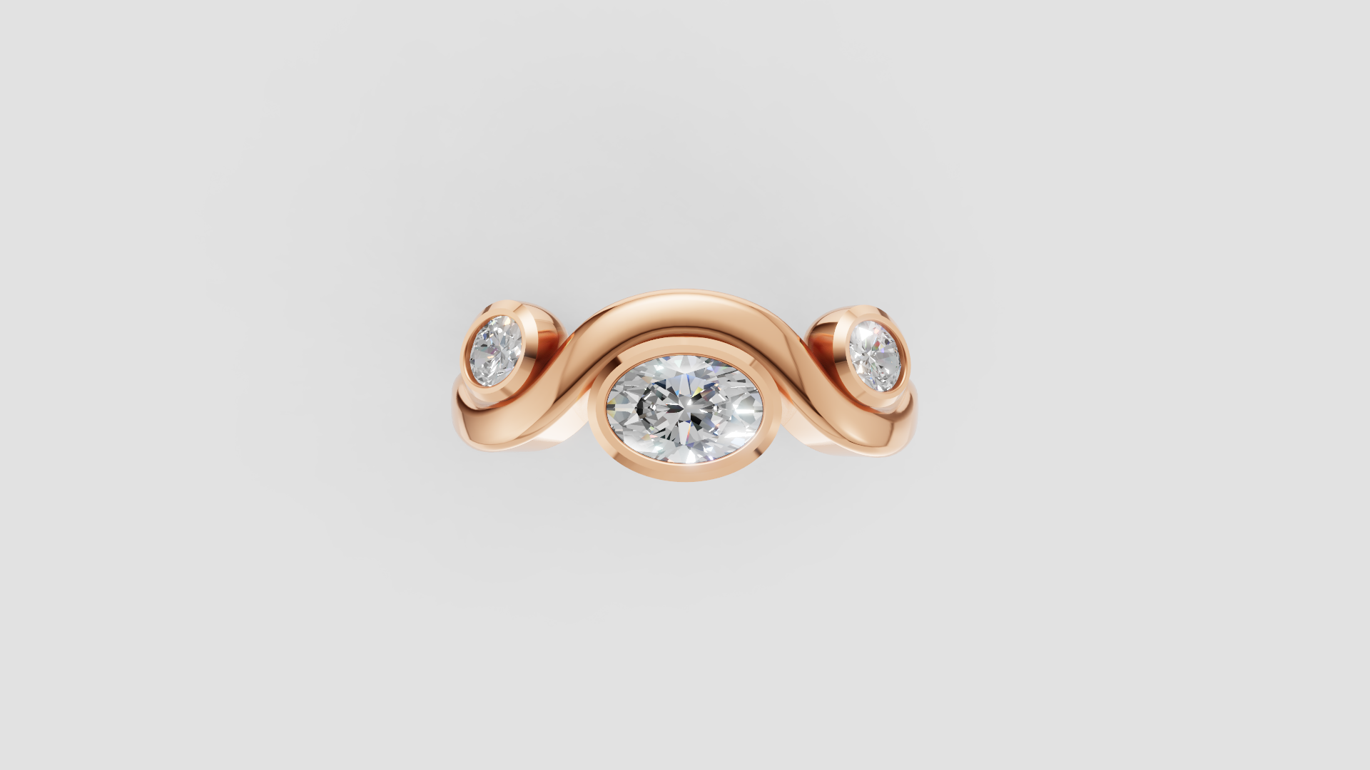 ✨ Swirl Bezel Diamond Ring – Artistic 18K Gold Design | DS IMPEX