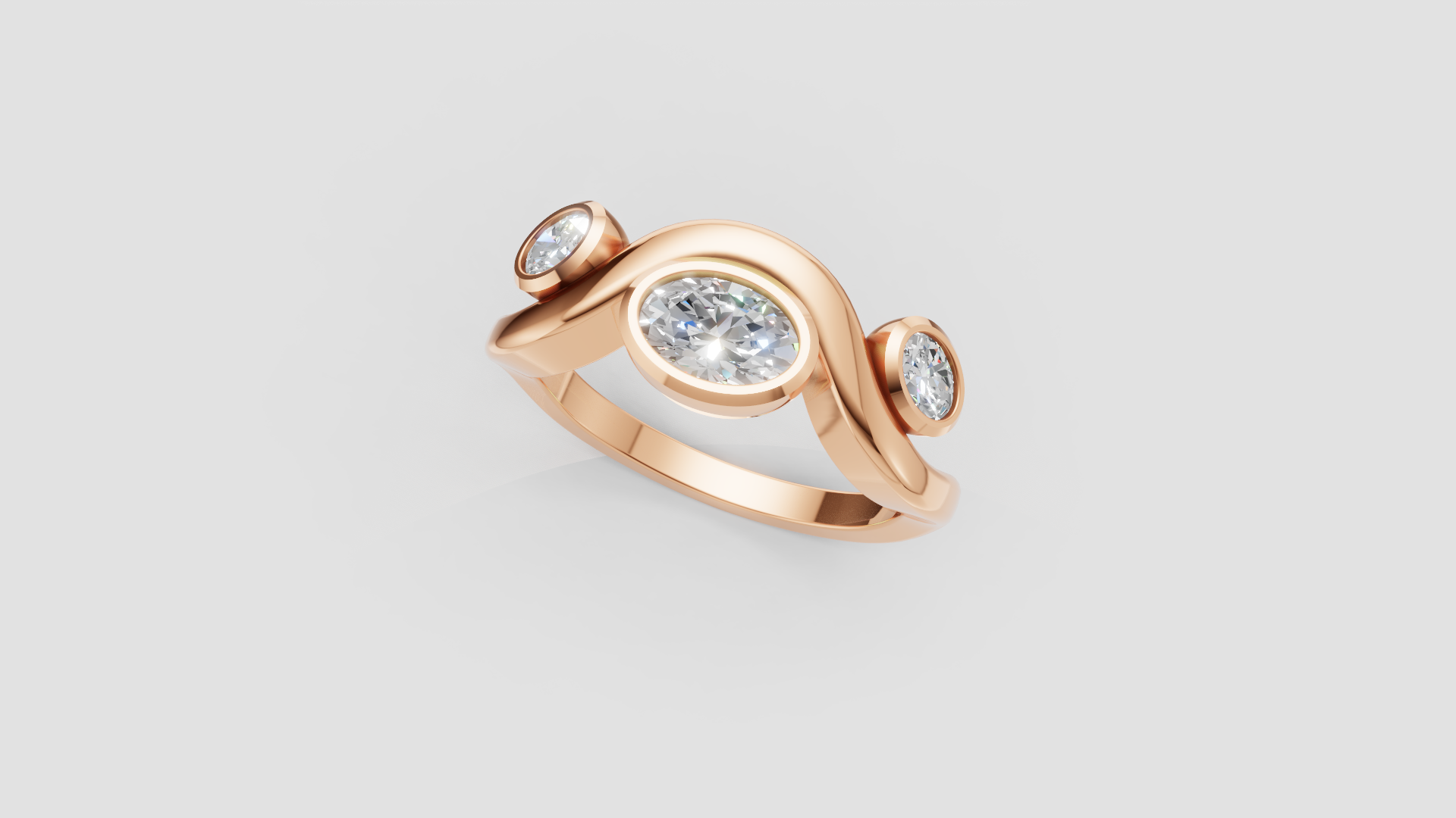 ✨ Swirl Bezel Diamond Ring – Artistic 18K Gold Design | DS IMPEX