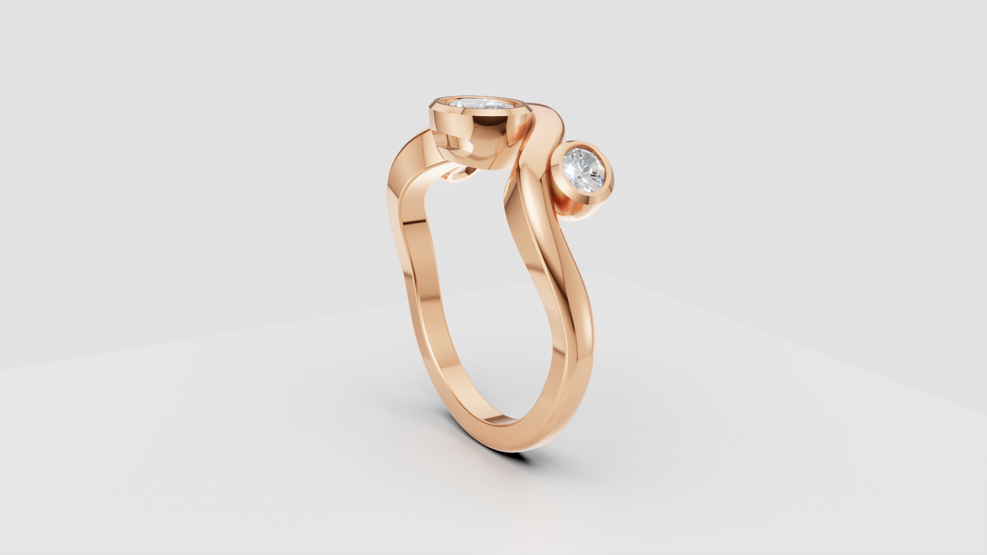 ✨ Swirl Bezel Diamond Ring – Artistic 18K Gold Design | DS IMPEX