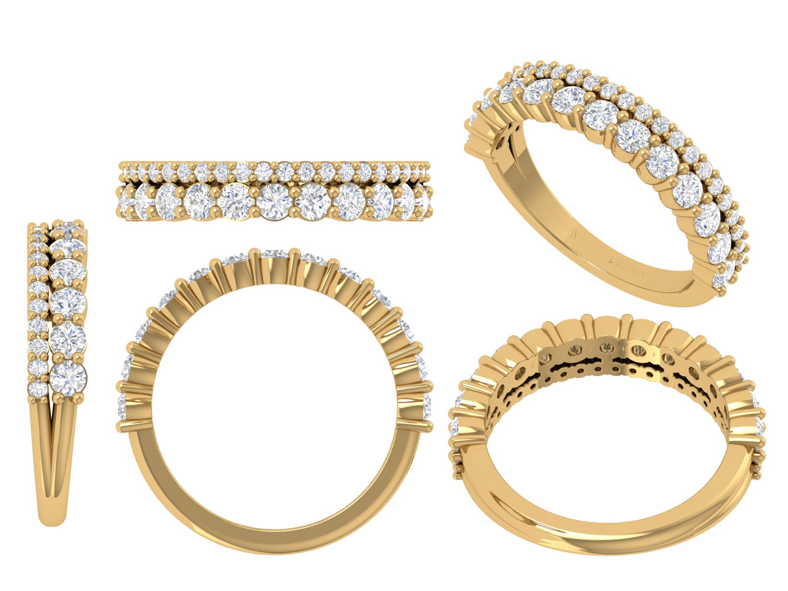 ✨ Double Row Diamond Band Ring – Elegant 14K Gold Design | DS IMPEX