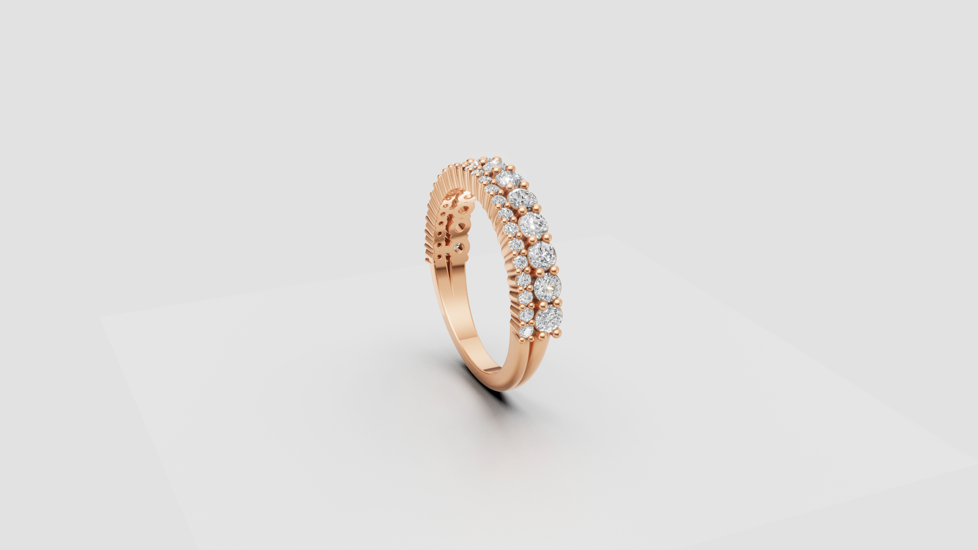 ✨ Double Row Diamond Band Ring – Elegant 14K Gold Design | DS IMPEX