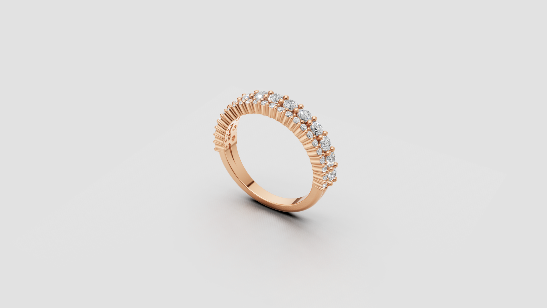 ✨ Double Row Diamond Band Ring – Elegant 14K Gold Design | DS IMPEX