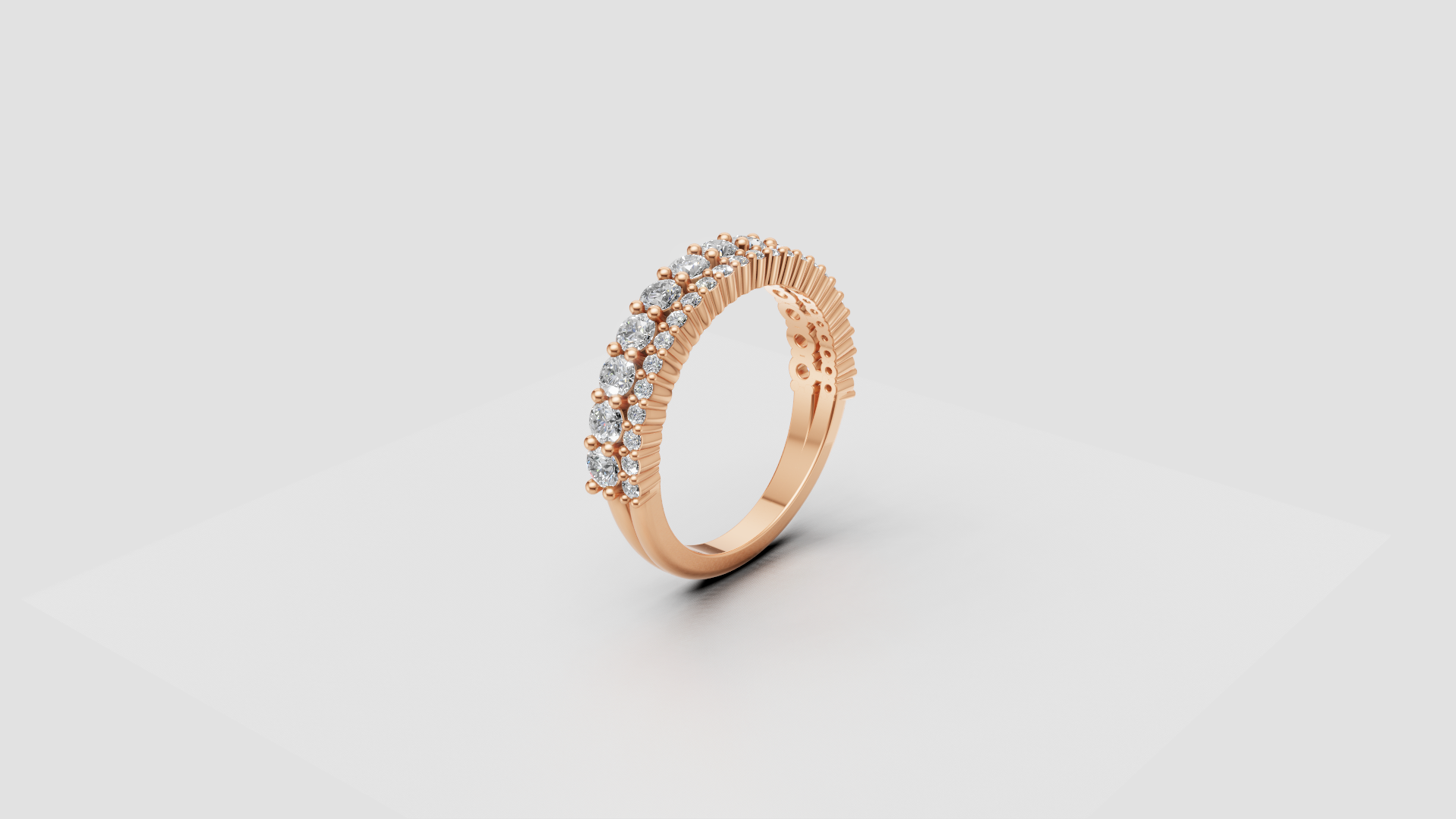 ✨ Double Row Diamond Band Ring – Elegant 14K Gold Design | DS IMPEX