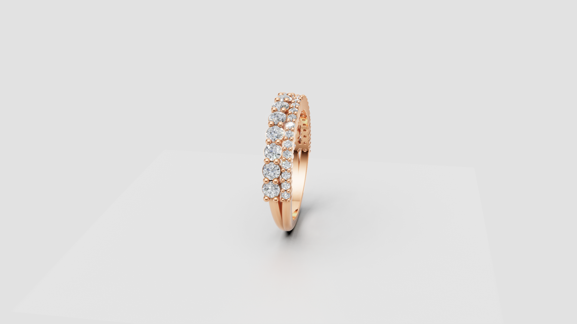 ✨ Double Row Diamond Band Ring – Elegant 14K Gold Design | DS IMPEX