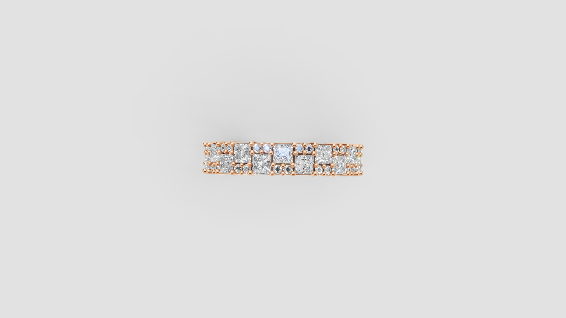 ✨ Princess-Cut Diamond Band Ring – Elegant 14K Gold | DS IMPEX