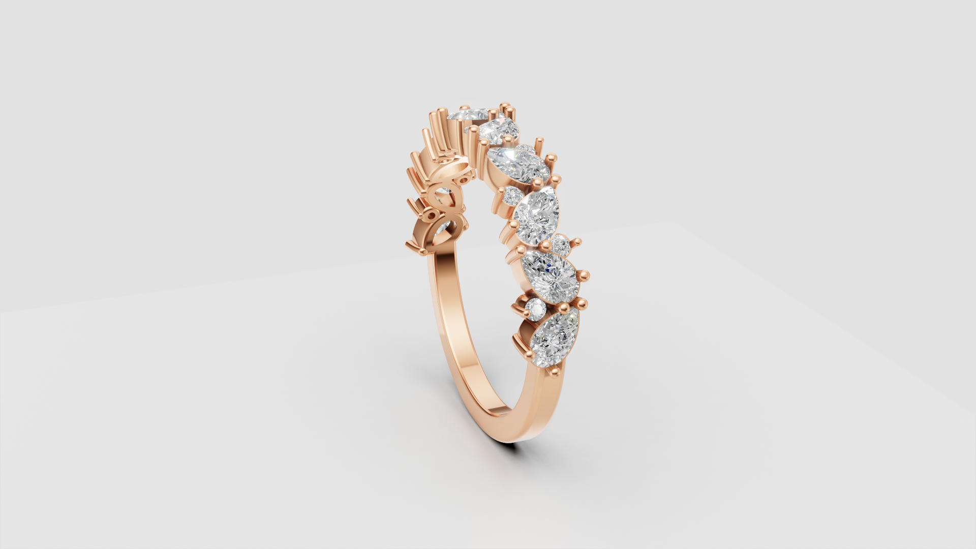 Radiant Marquise Diamond Ring | 14K Rose Gold | DS IMPEX Exclusive