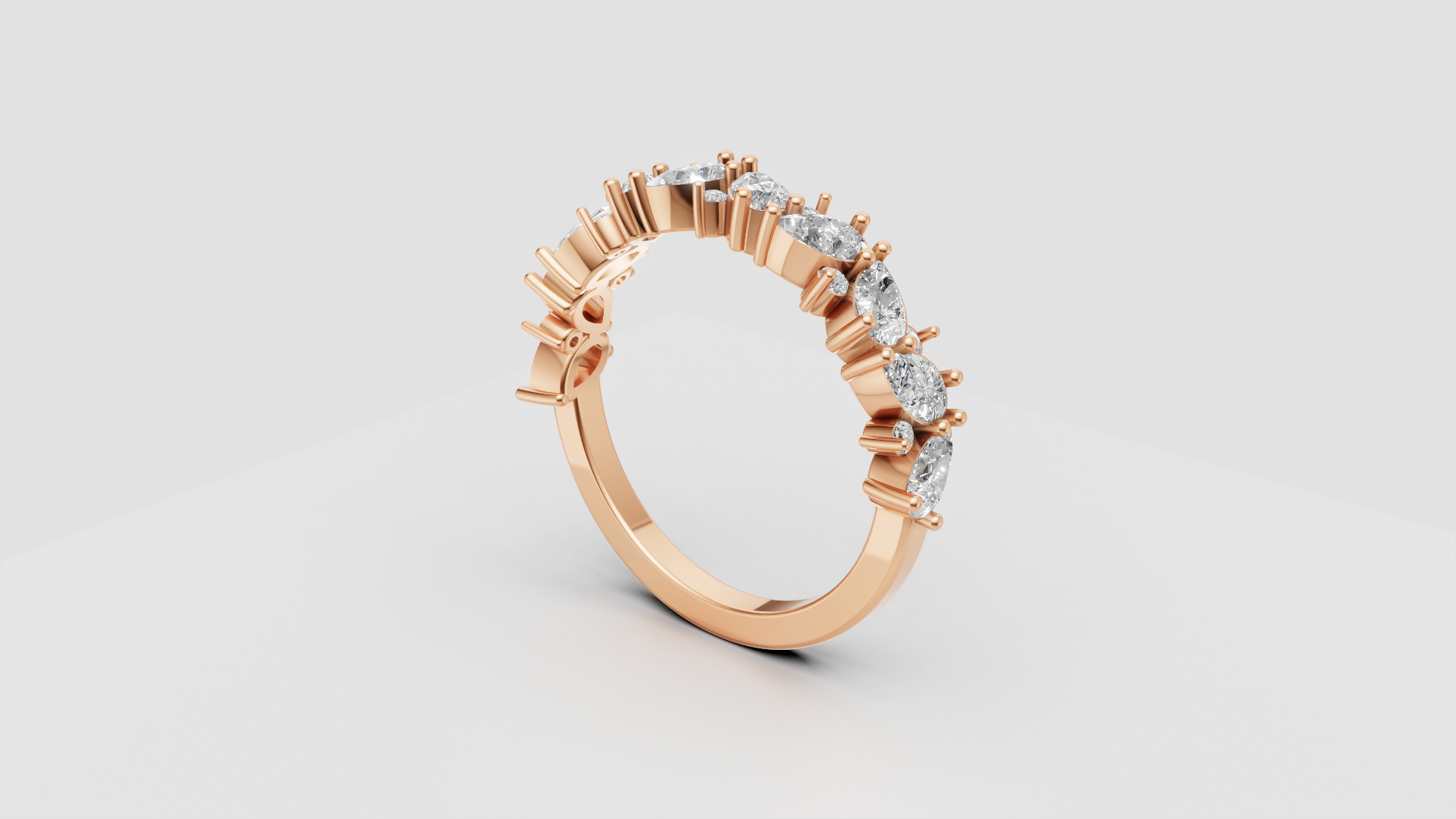 Radiant Marquise Diamond Ring | 14K Rose Gold | DS IMPEX Exclusive
