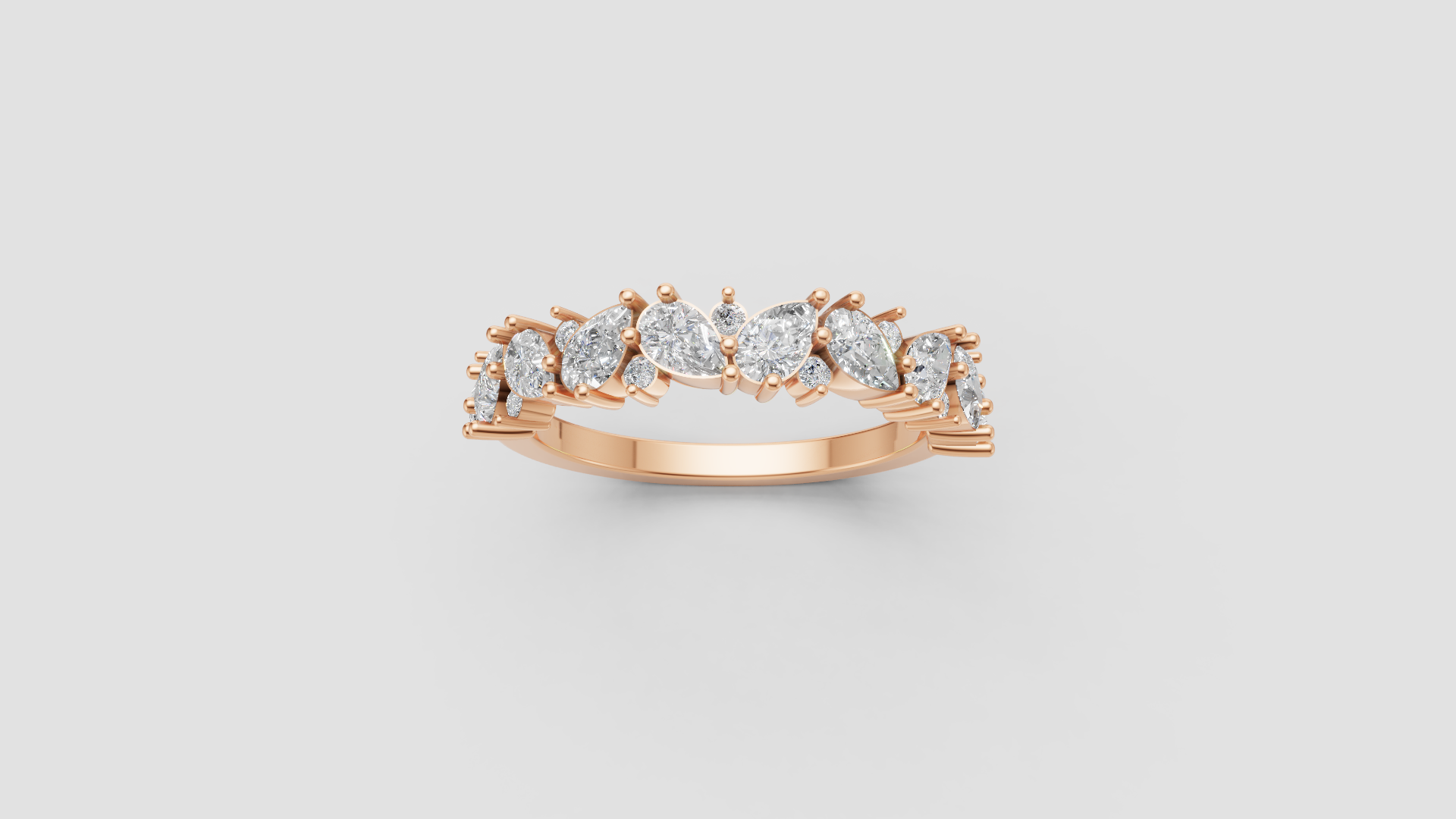 Radiant Marquise Diamond Ring | 14K Rose Gold | DS IMPEX Exclusive