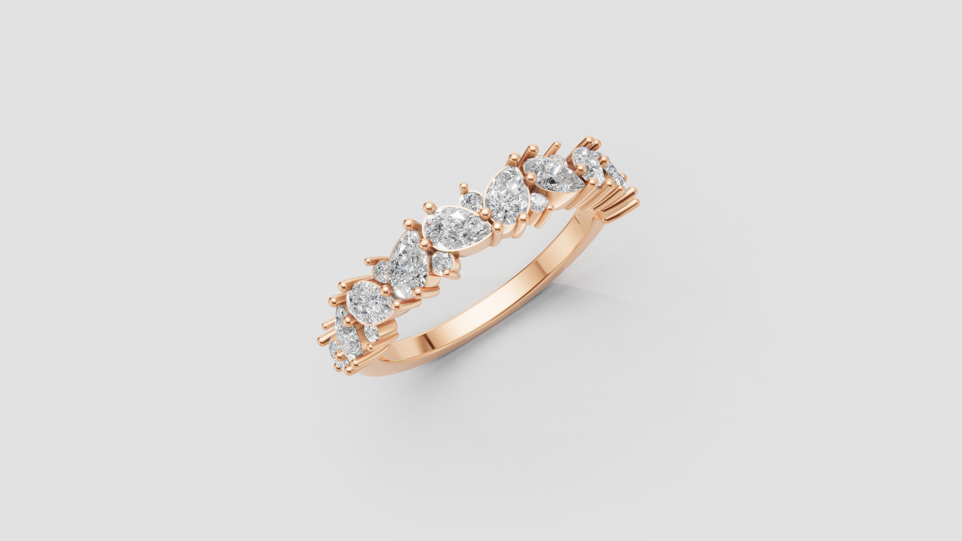 Radiant Marquise Diamond Ring | 14K Rose Gold | DS IMPEX Exclusive