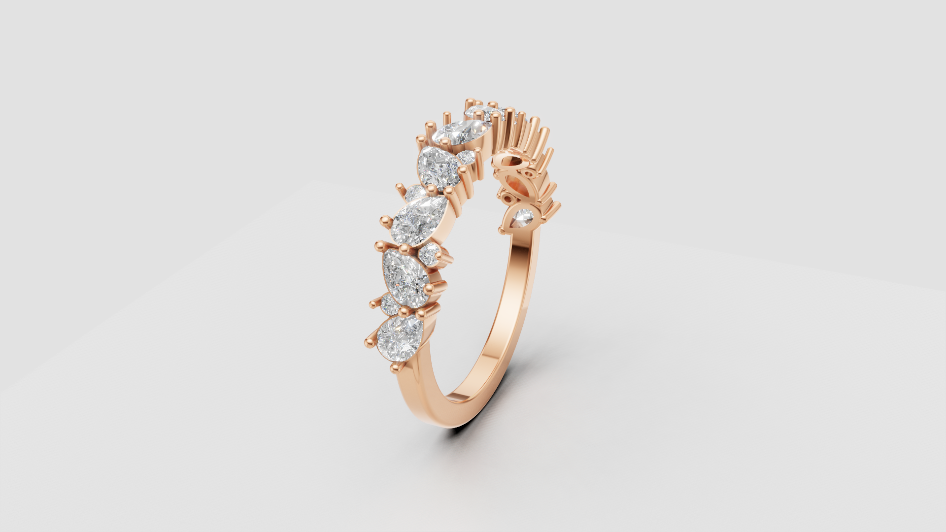Radiant Marquise Diamond Ring | 14K Rose Gold | DS IMPEX Exclusive