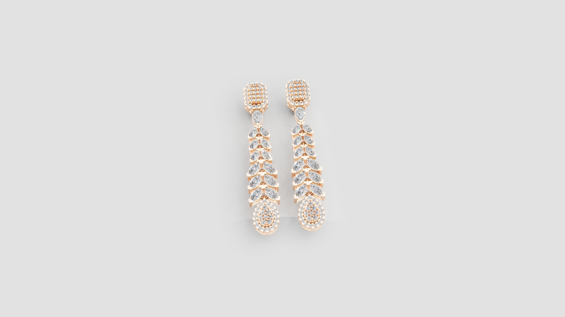 Royal Cascade Diamond Earrings | 18K Gold | DS IMPEX