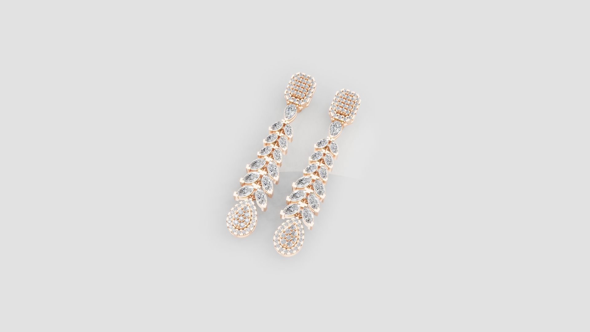 Royal Cascade Diamond Earrings | 18K Gold | DS IMPEX