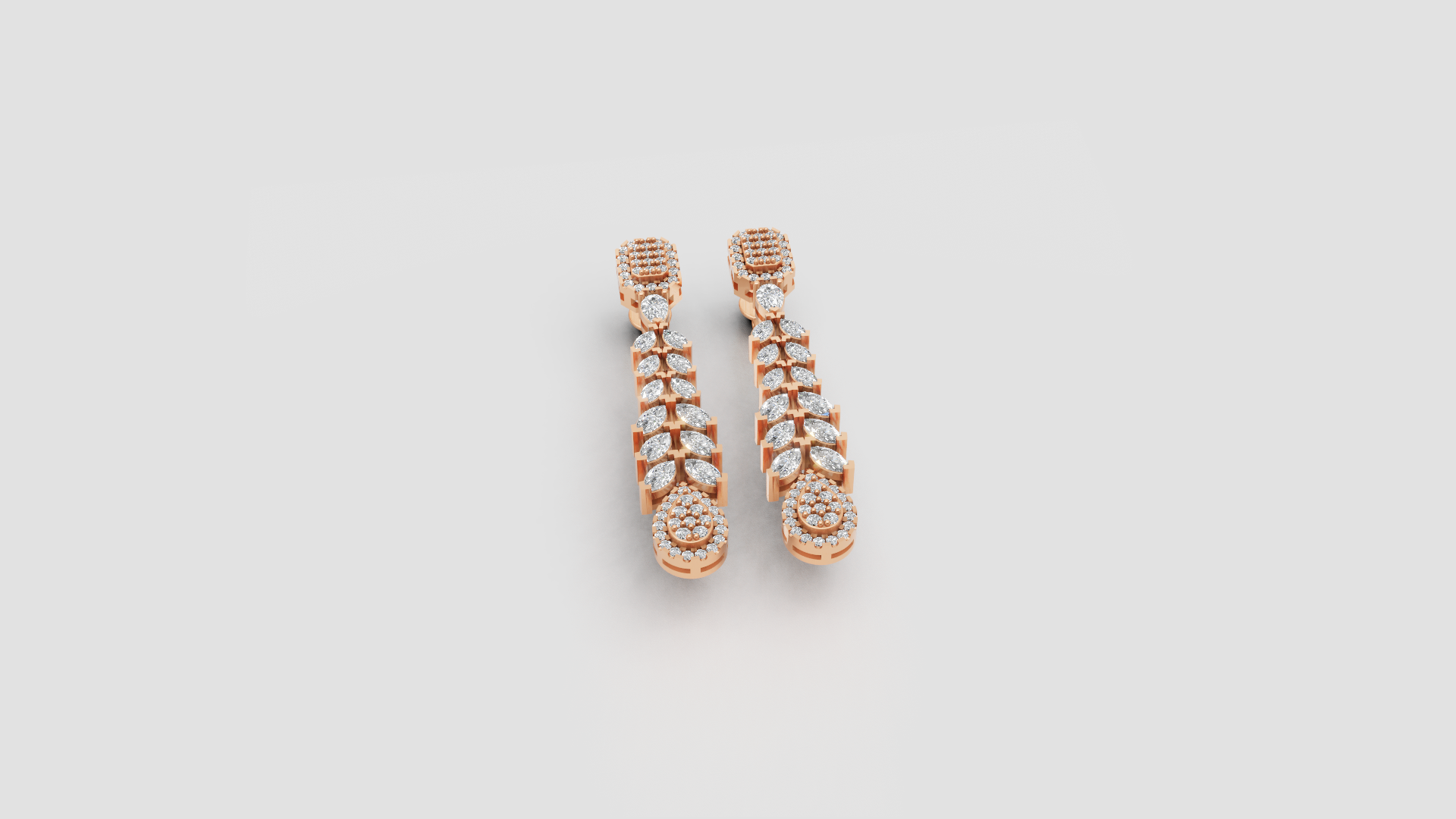 Royal Cascade Diamond Earrings | 18K Gold | DS IMPEX