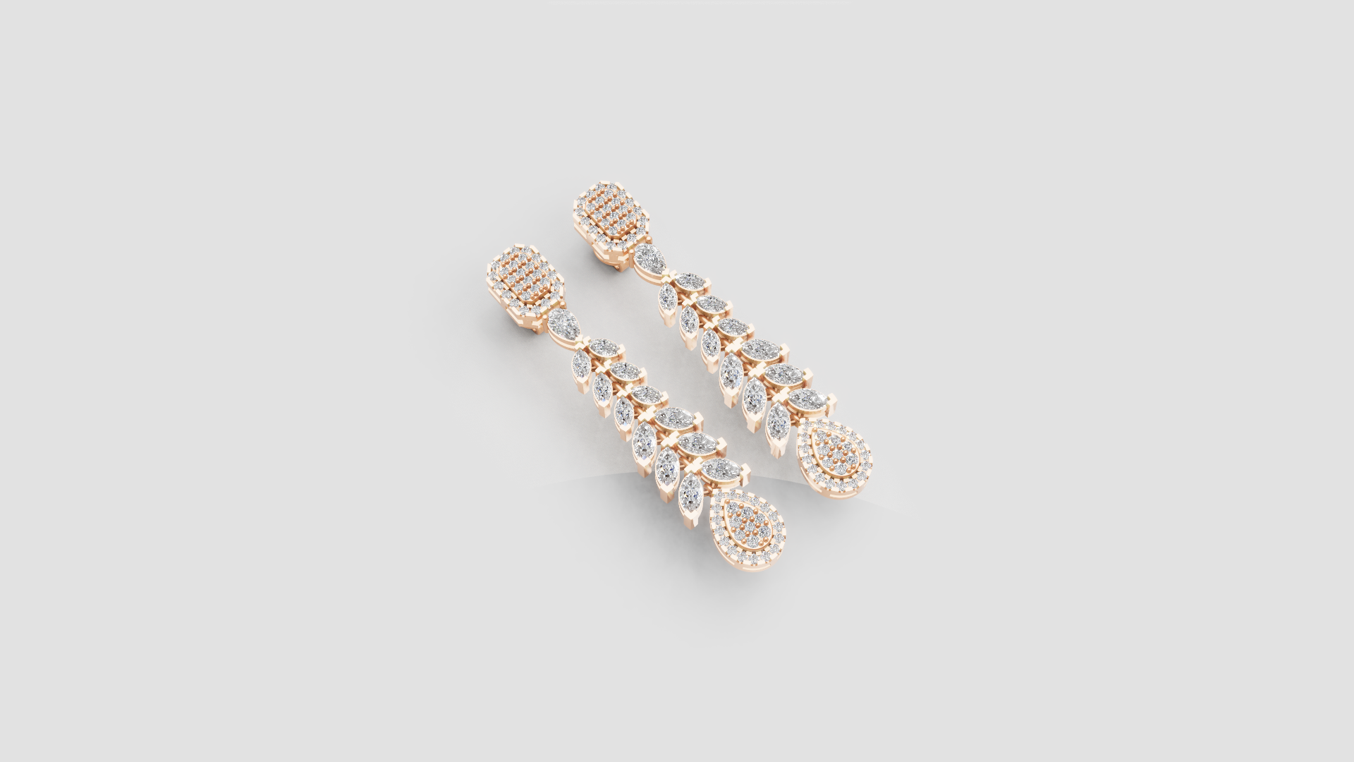 Royal Cascade Diamond Earrings | 18K Gold | DS IMPEX