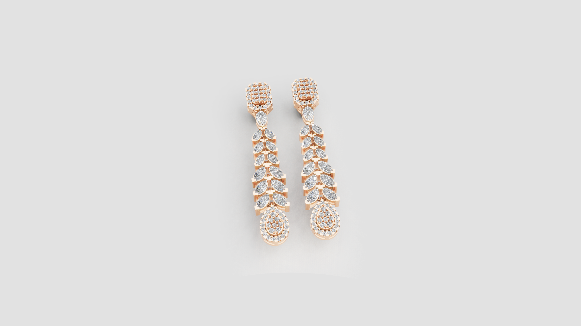 Royal Cascade Diamond Earrings | 18K Gold | DS IMPEX