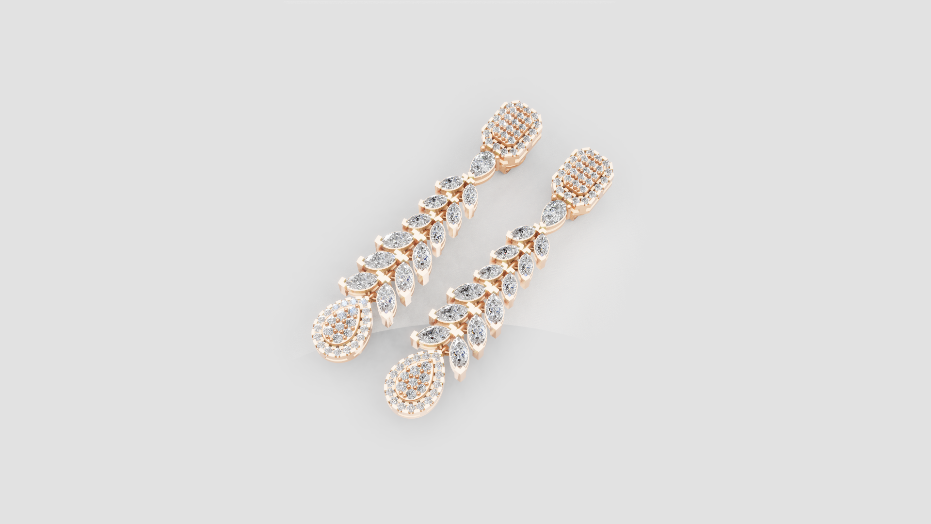 Royal Cascade Diamond Earrings | 18K Gold | DS IMPEX