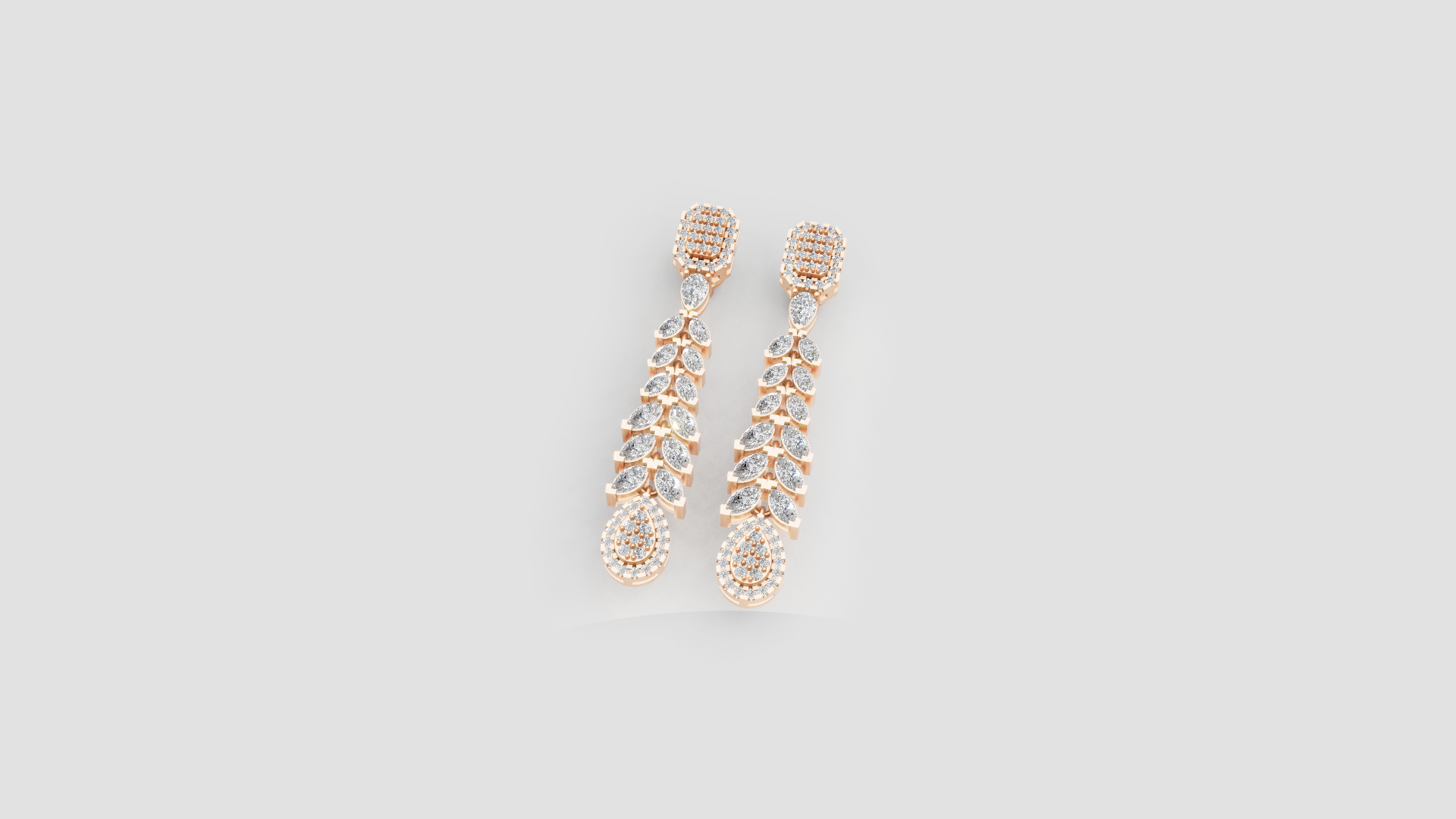 Royal Cascade Diamond Earrings | 18K Gold | DS IMPEX