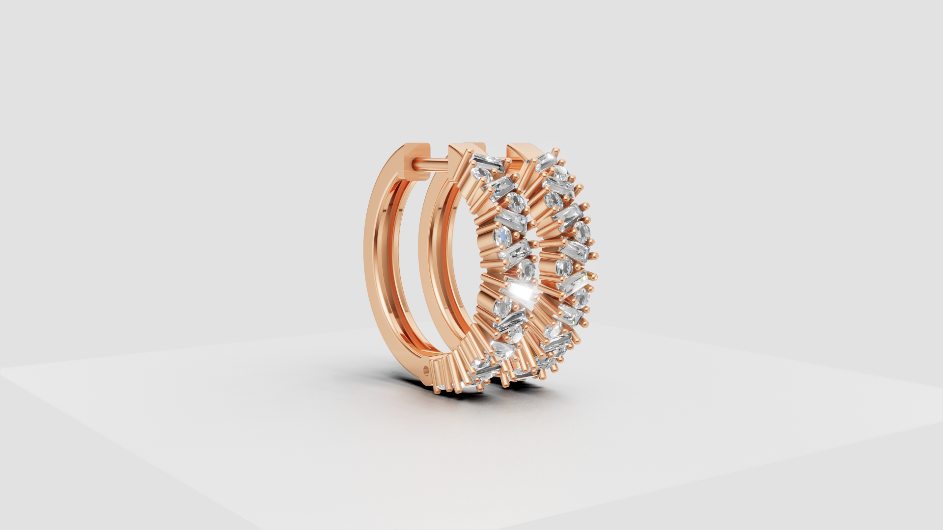 Marquise-Cut Hoop Earrings | 18K Gold | DS IMPEX