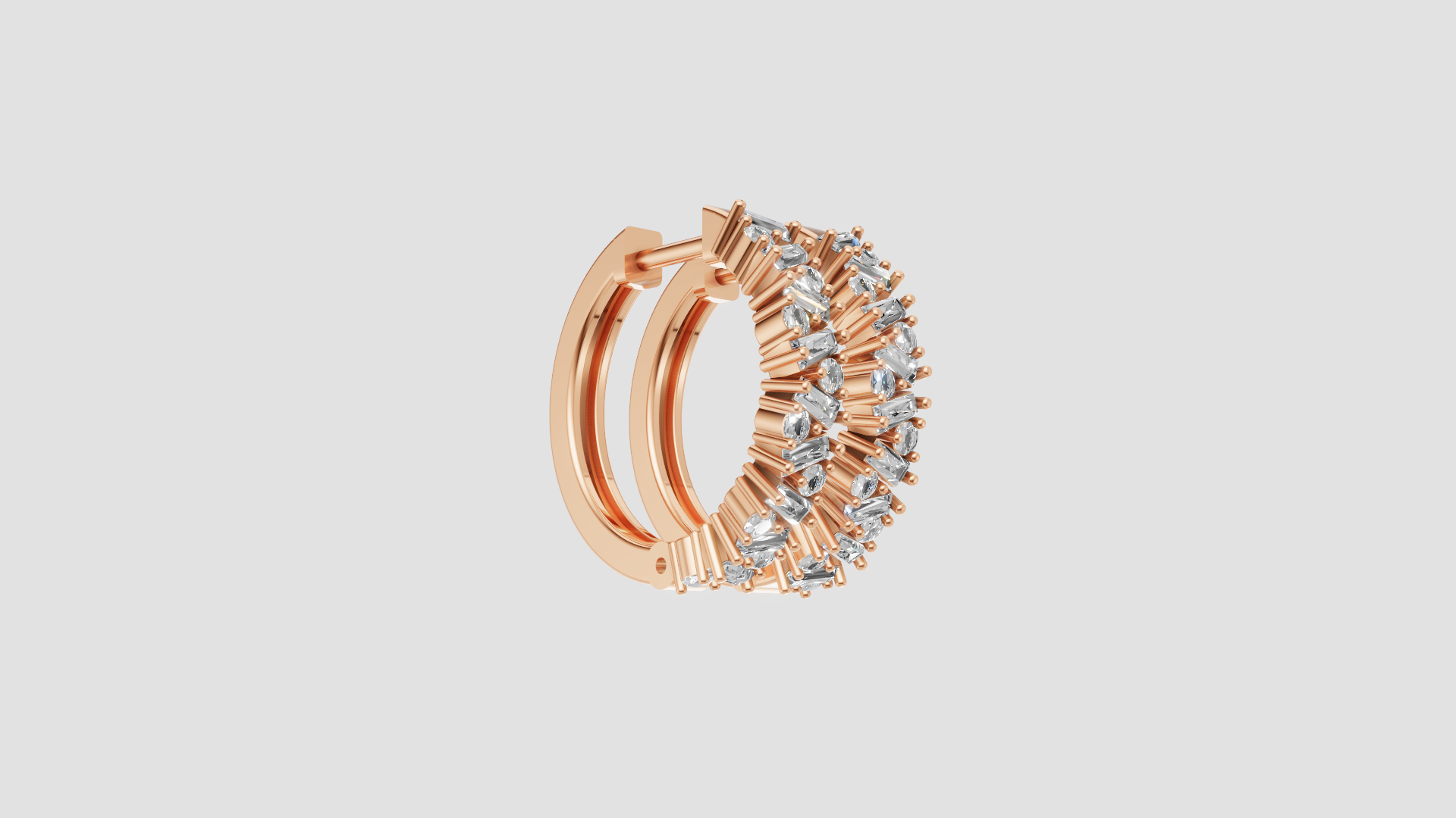 Marquise-Cut Hoop Earrings | 18K Gold | DS IMPEX