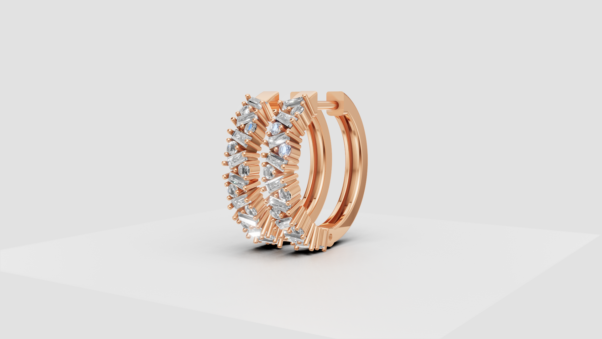 Marquise-Cut Hoop Earrings | 18K Gold | DS IMPEX