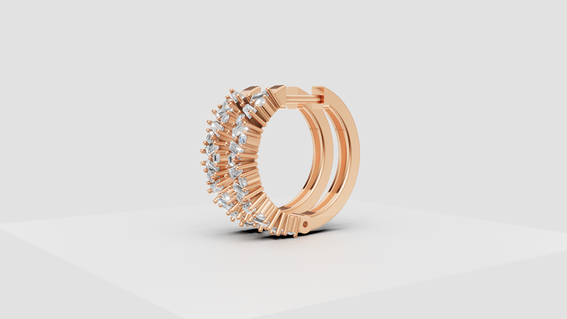 Marquise-Cut Hoop Earrings | 18K Gold | DS IMPEX