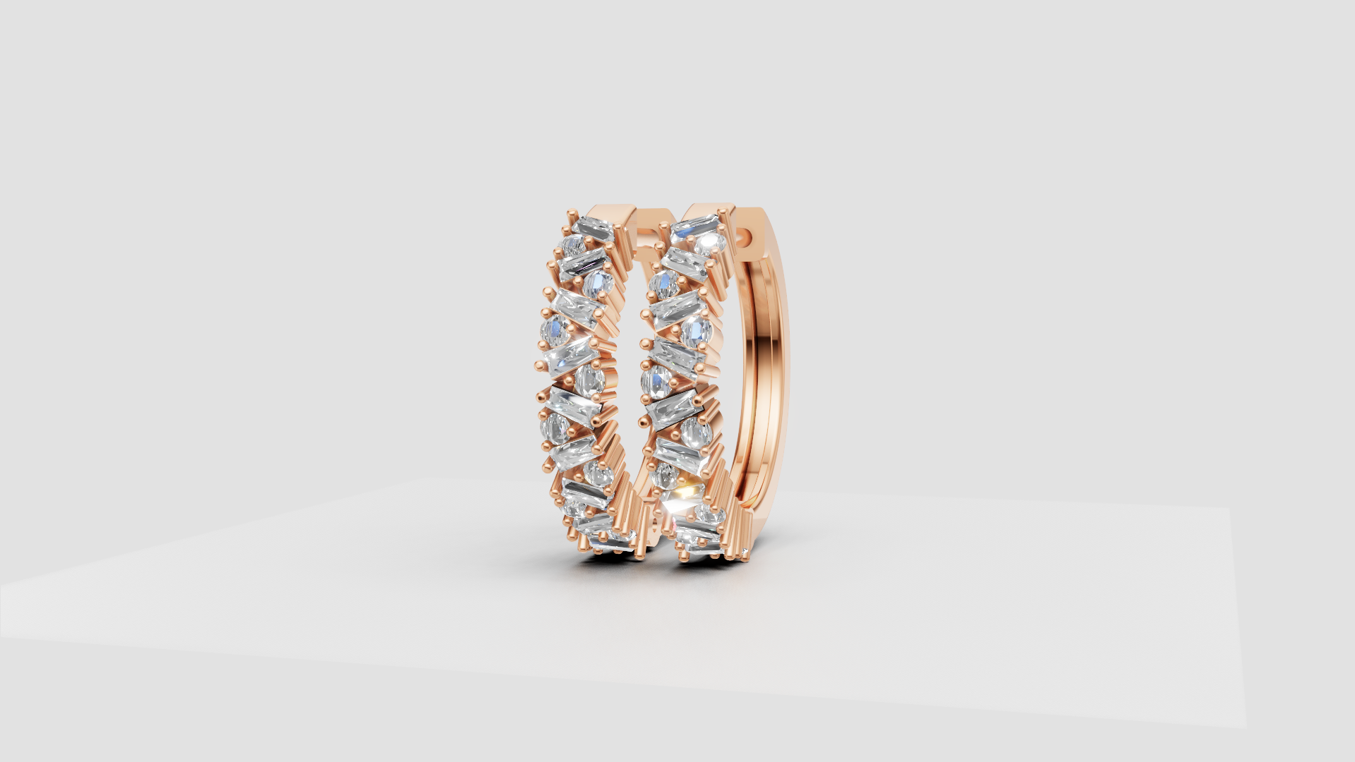 Marquise-Cut Hoop Earrings | 18K Gold | DS IMPEX