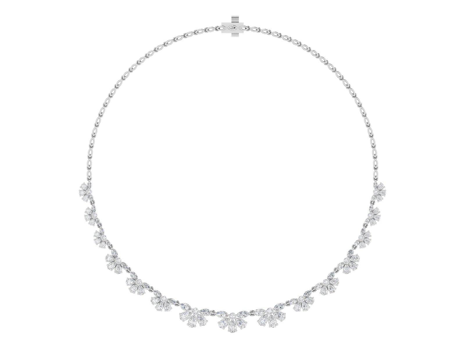 ✨ Radiant Blossom – Diamond Cluster Necklace | DS IMPEX Luxury
