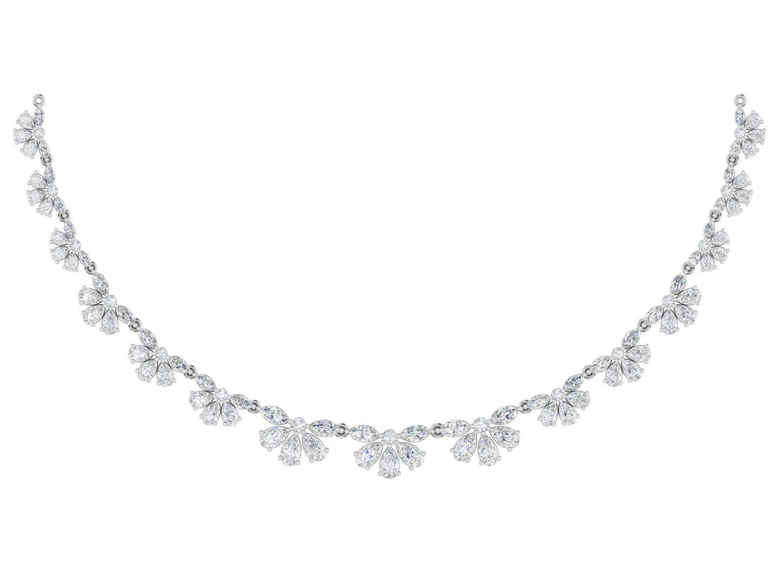 ✨ Radiant Blossom – Diamond Cluster Necklace | DS IMPEX Luxury