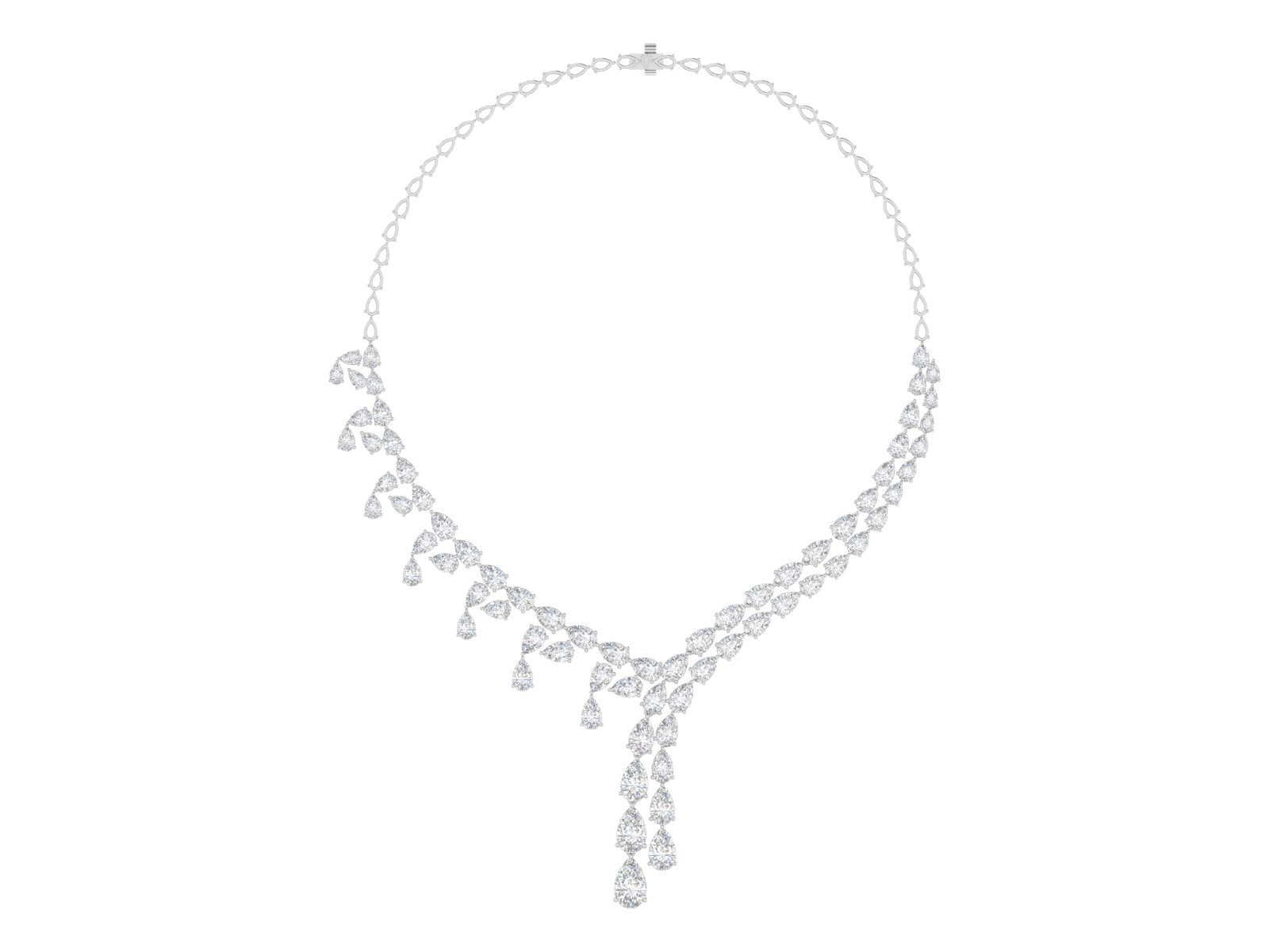 ✨ Majestic Cascade – Diamond Waterfall Necklace | DS IMPEX