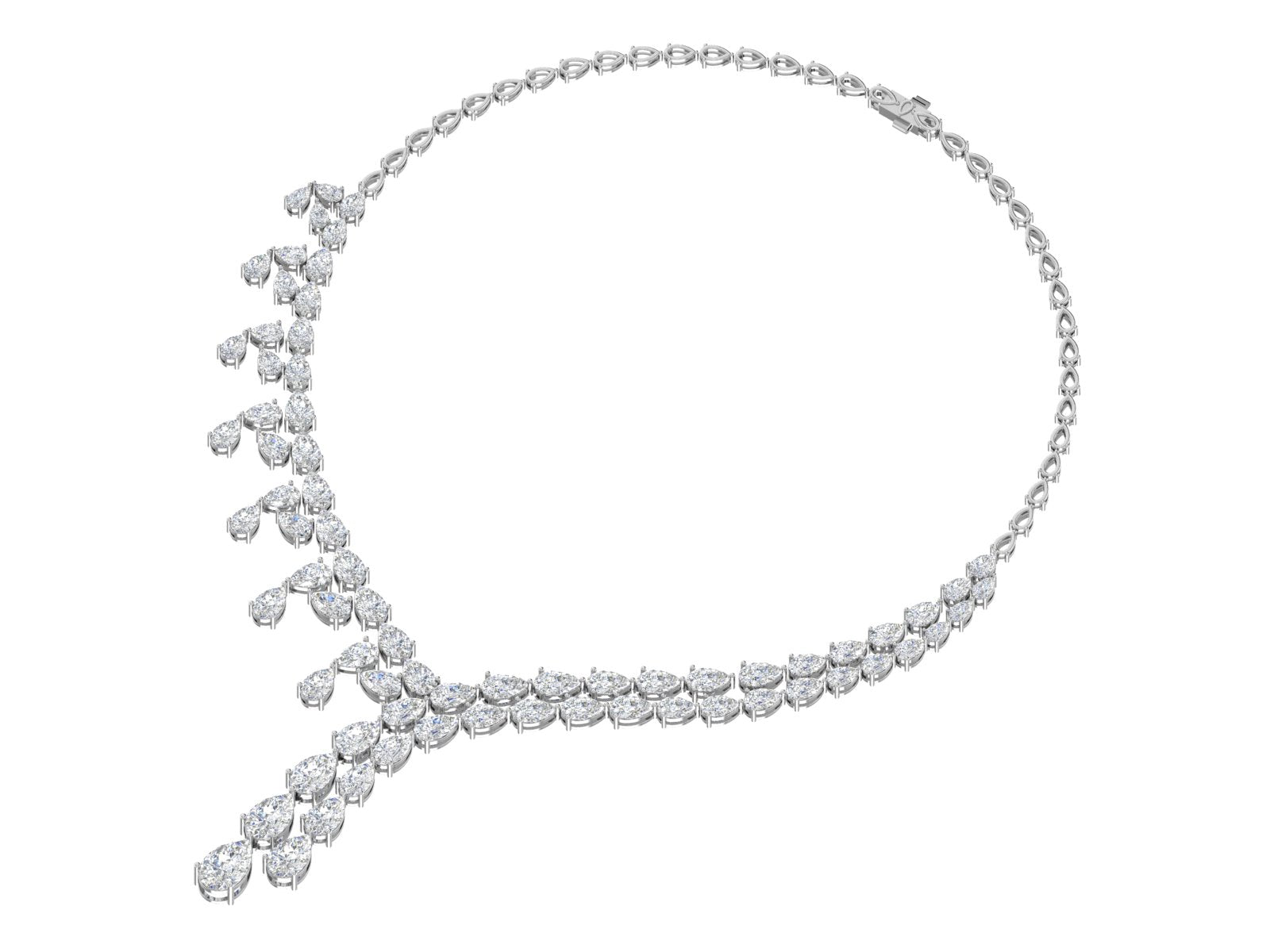 ✨ Majestic Cascade – Diamond Waterfall Necklace | DS IMPEX