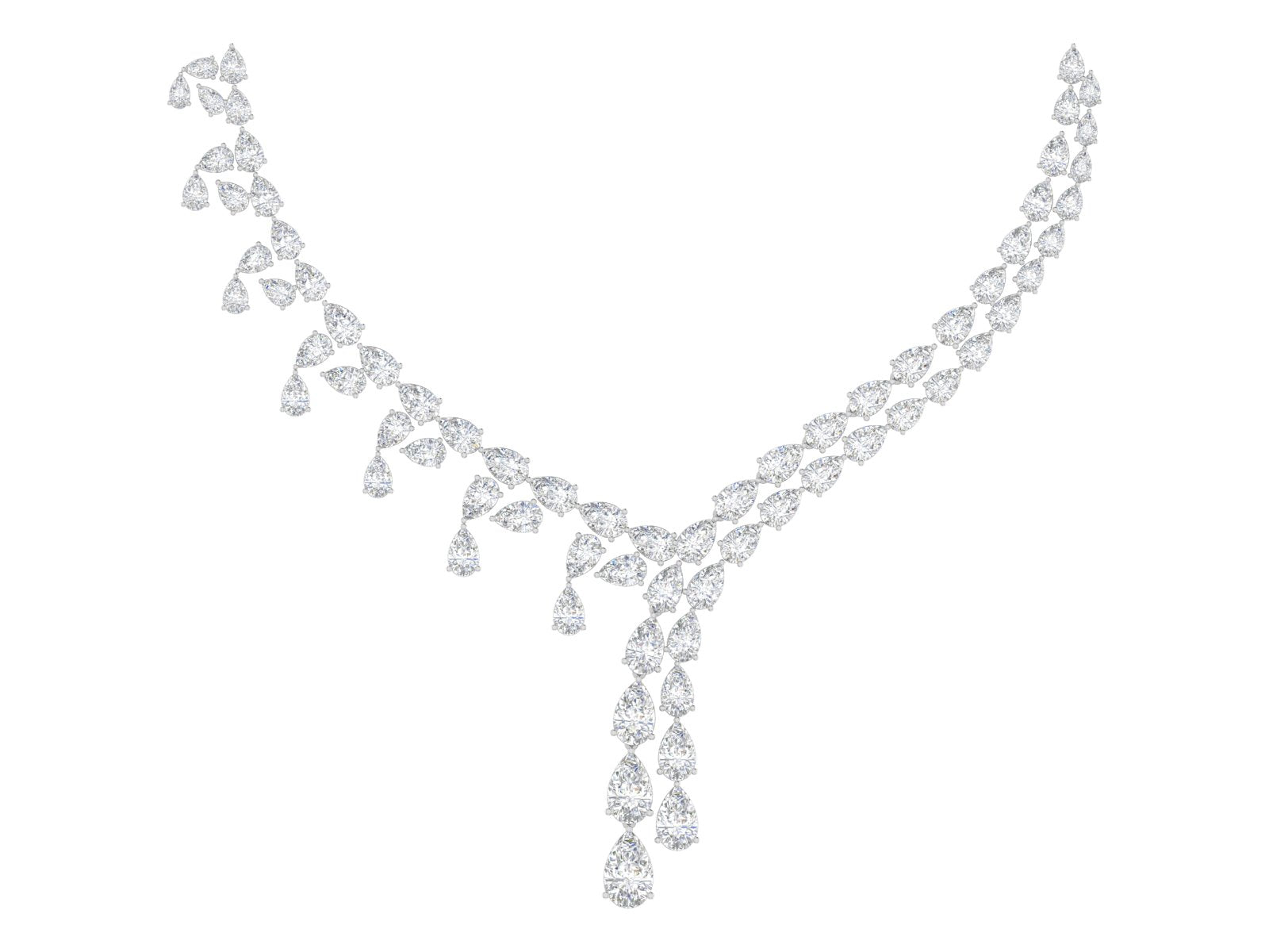 ✨ Majestic Cascade – Diamond Waterfall Necklace | DS IMPEX