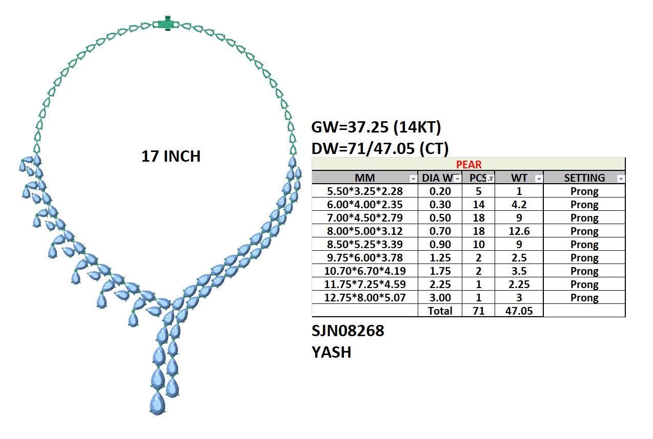 ✨ Majestic Cascade – Diamond Waterfall Necklace | DS IMPEX